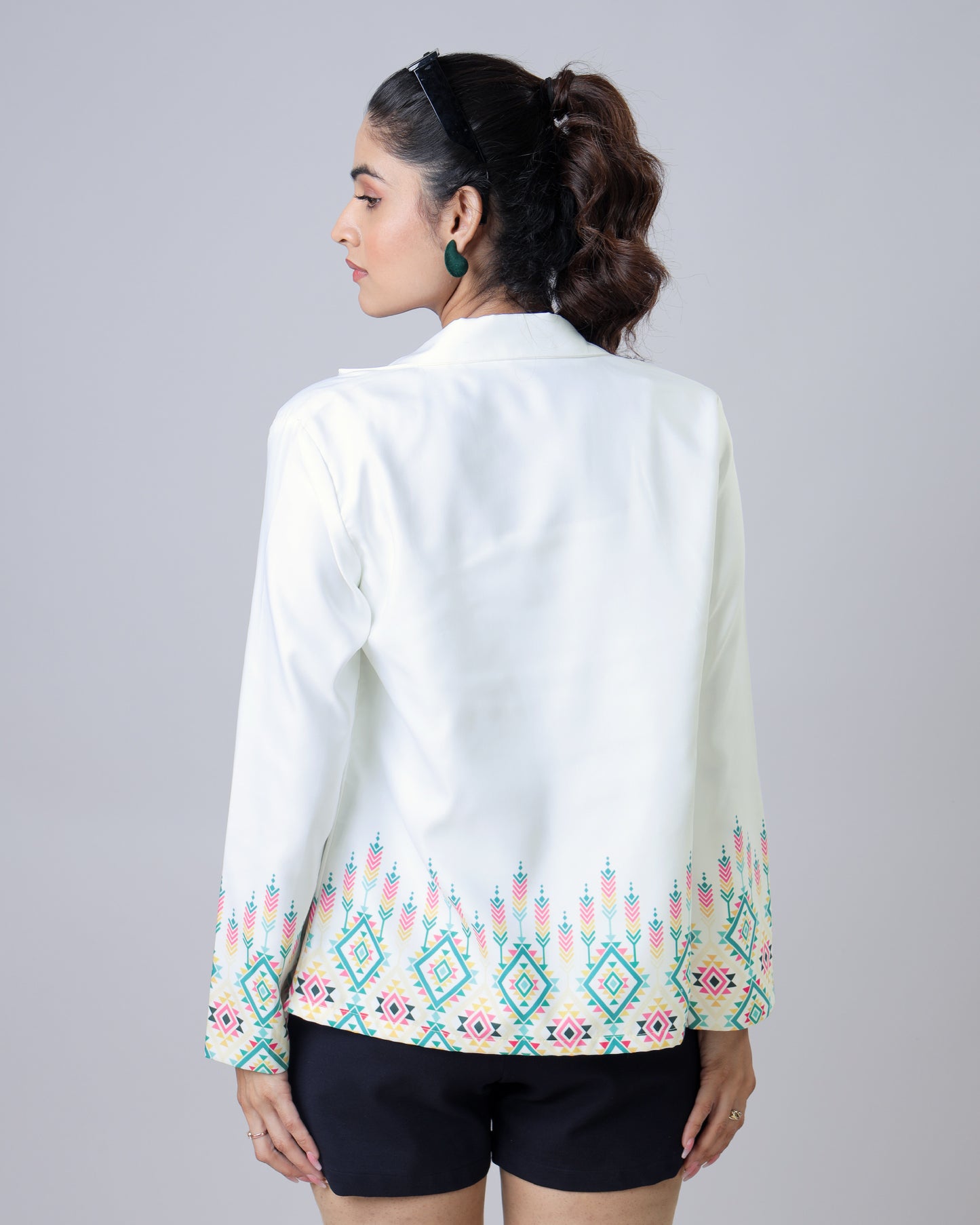 Traditional Ikkat Inspire Print Daman Jacket