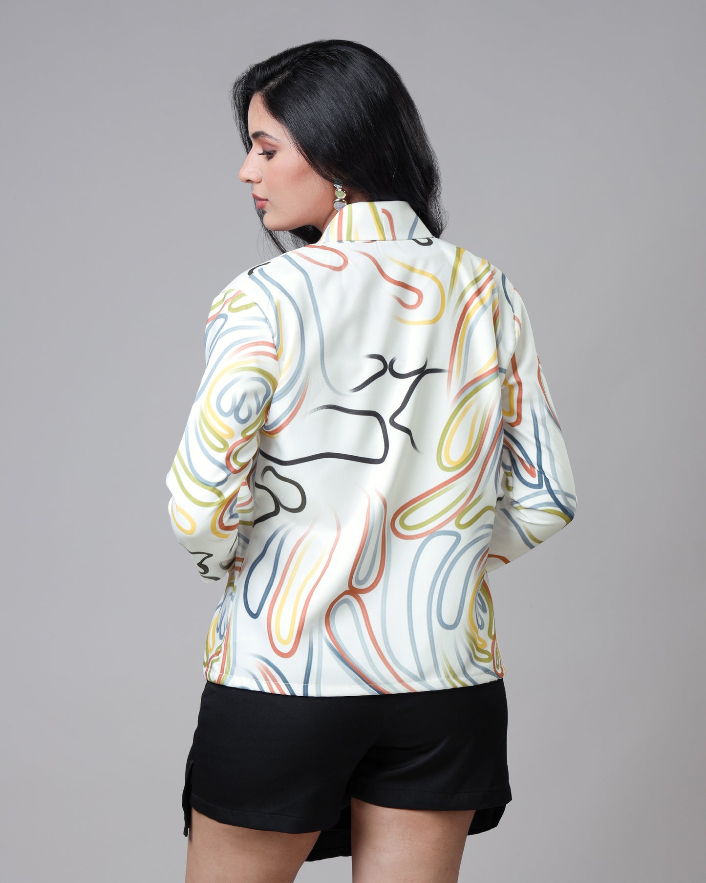Versatile Style Women's Abstract Multicolor Jacket