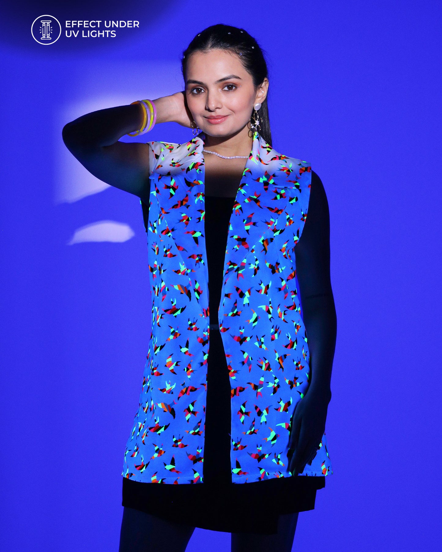 FlyLite - Women's Sleeveless Neon Birds Jacket For 24/7 Style
