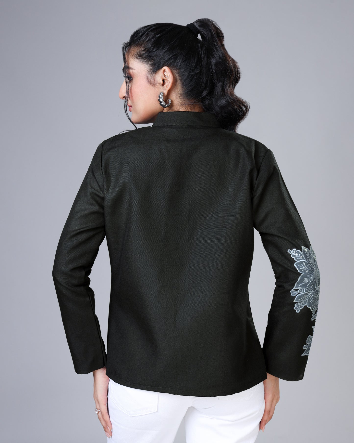 Minimal Meets Bold - Patch Work Black Color Jacket