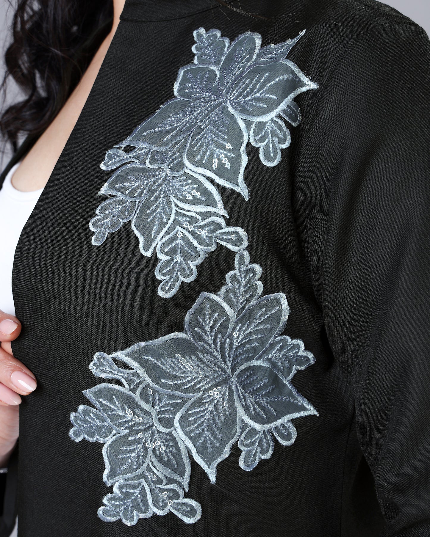 Minimal Meets Bold - Patch Work Black Color Jacket