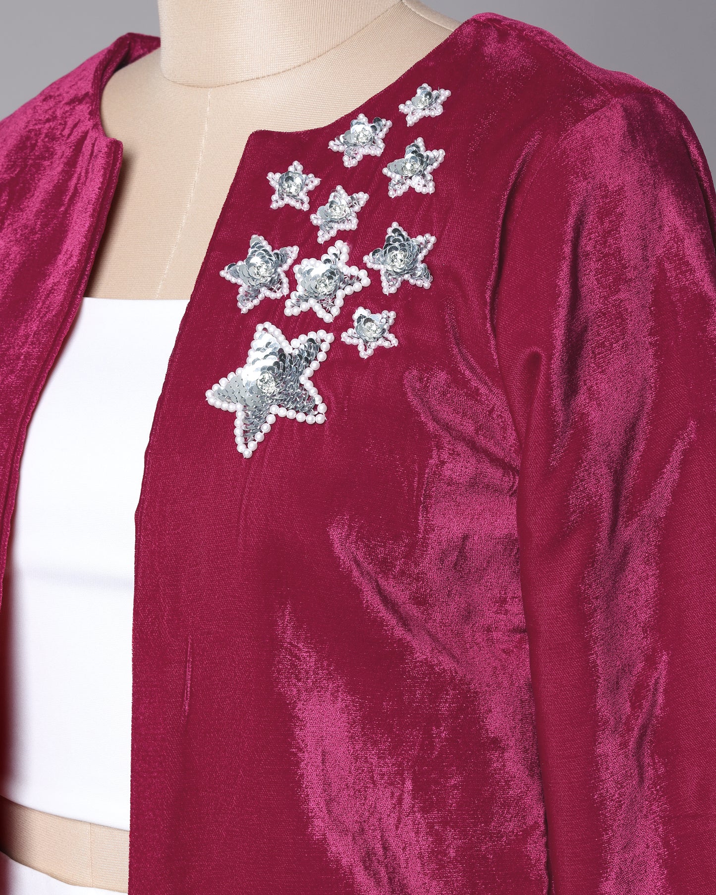 Premium Velvet Jacket | Hand Work Designer Outerwear for Women