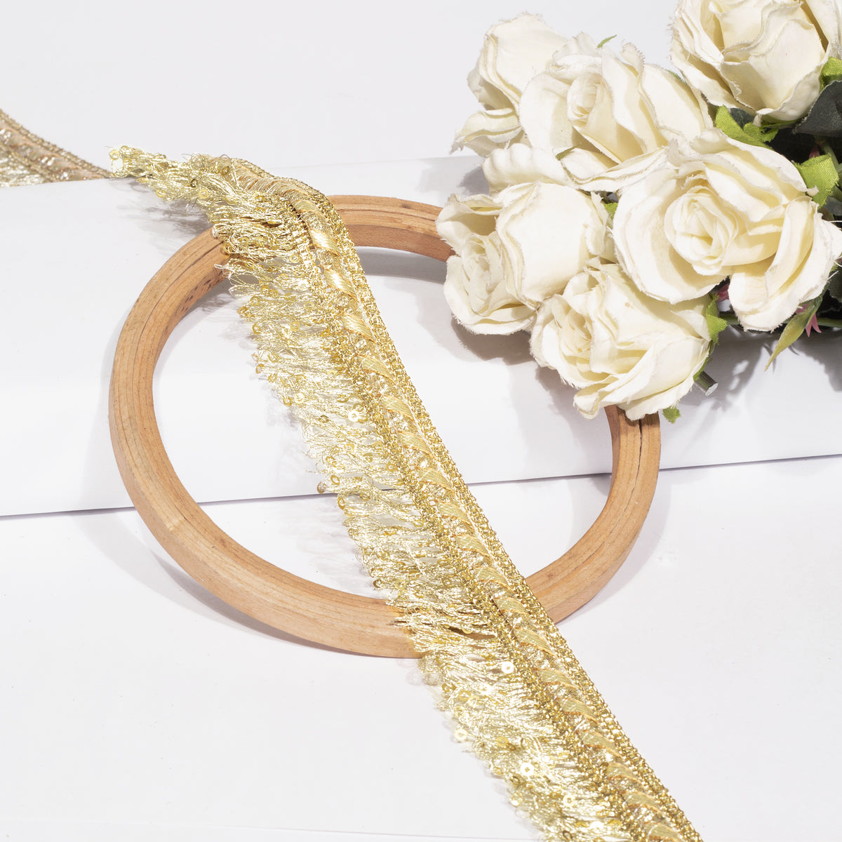 Festive Opulene Gota Patti Adorned Fringe Lace (9 Mtr)