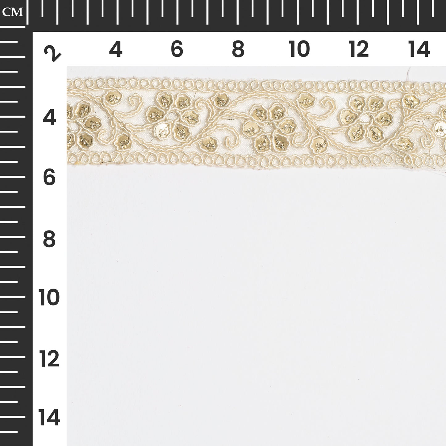 Sequins Glitter on Beautiful Pastel Ivory Lace (9 Mtr)