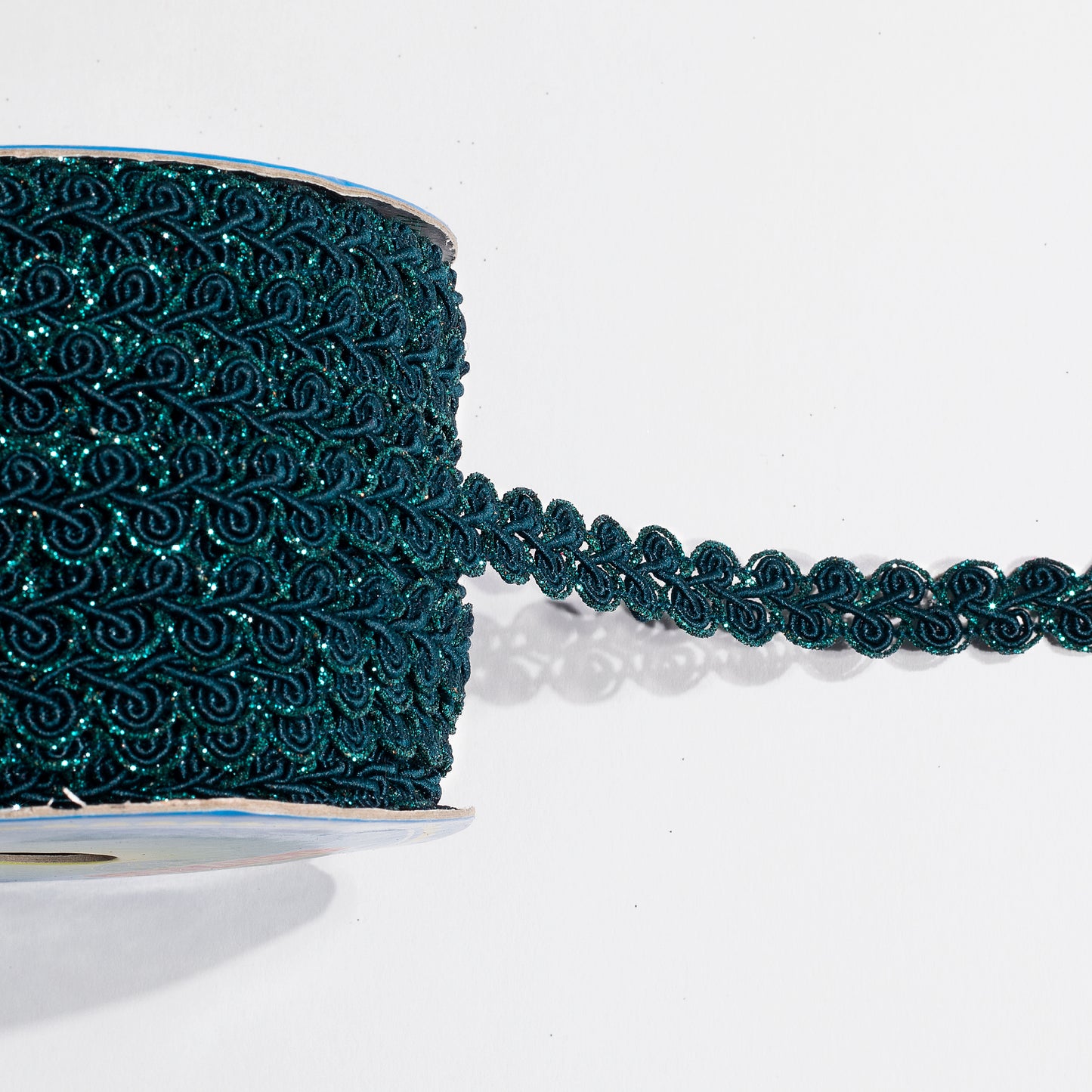 Glittering Peacock Blue Braid Lace (18 Mtr)