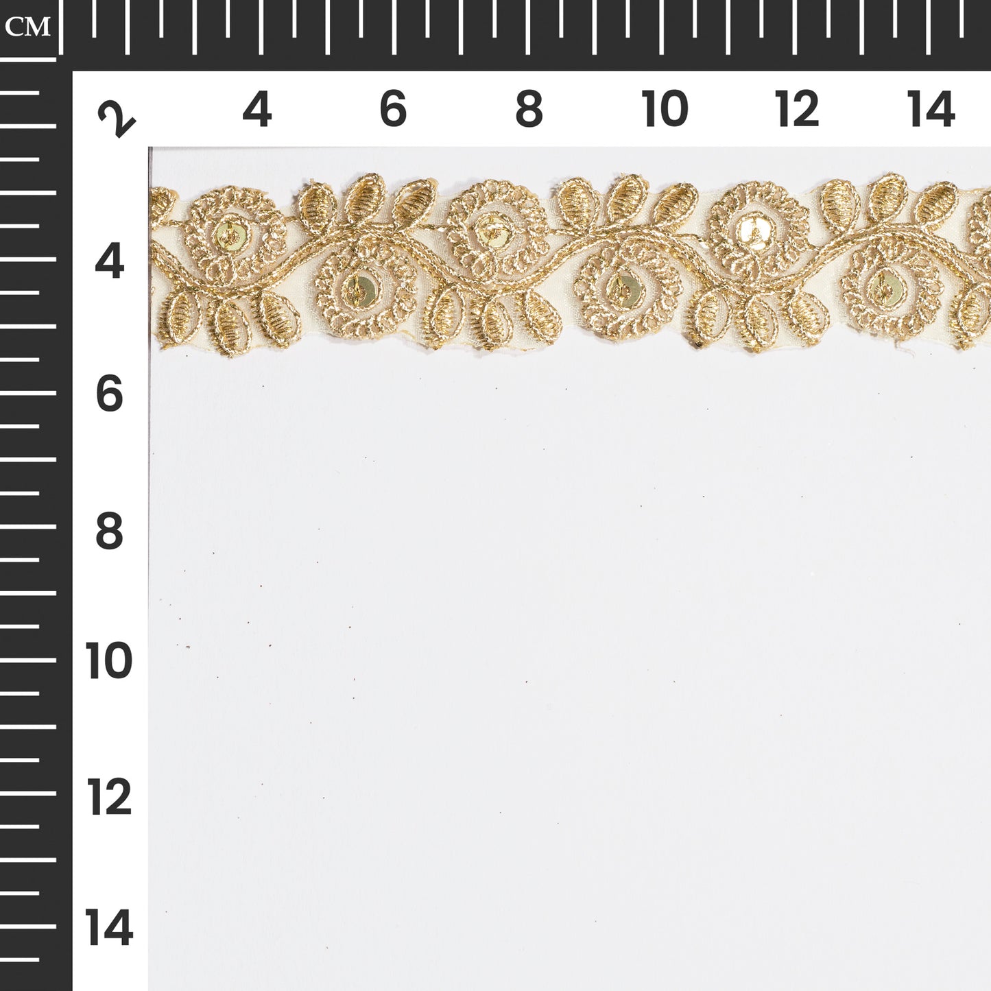 Beautiful Gold Floral Cutwork Zari Sequins Thread Work Net Lace (9 MTR)