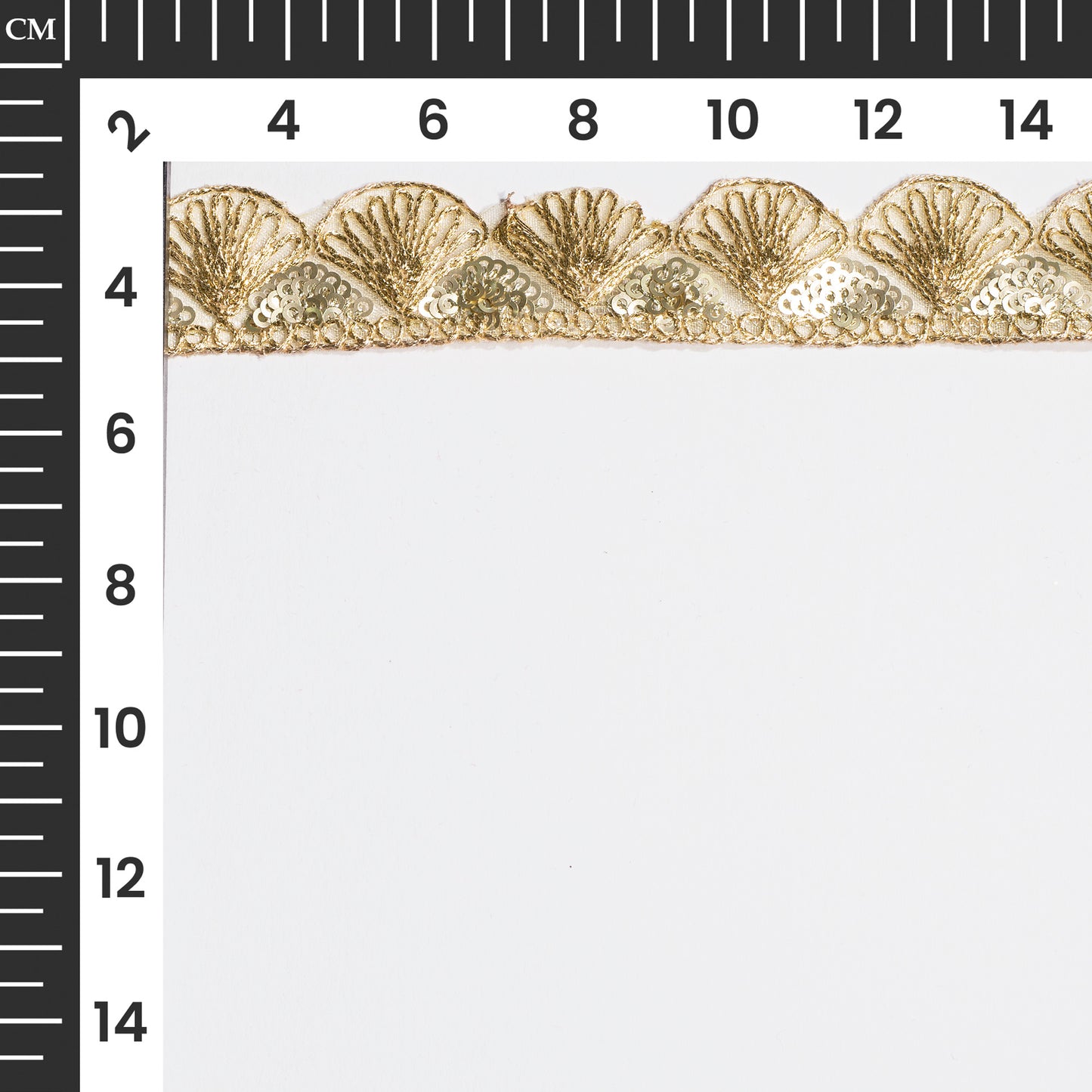 Trellis Design Enhanced with Sequins and Zari Lace (9 Mtr)