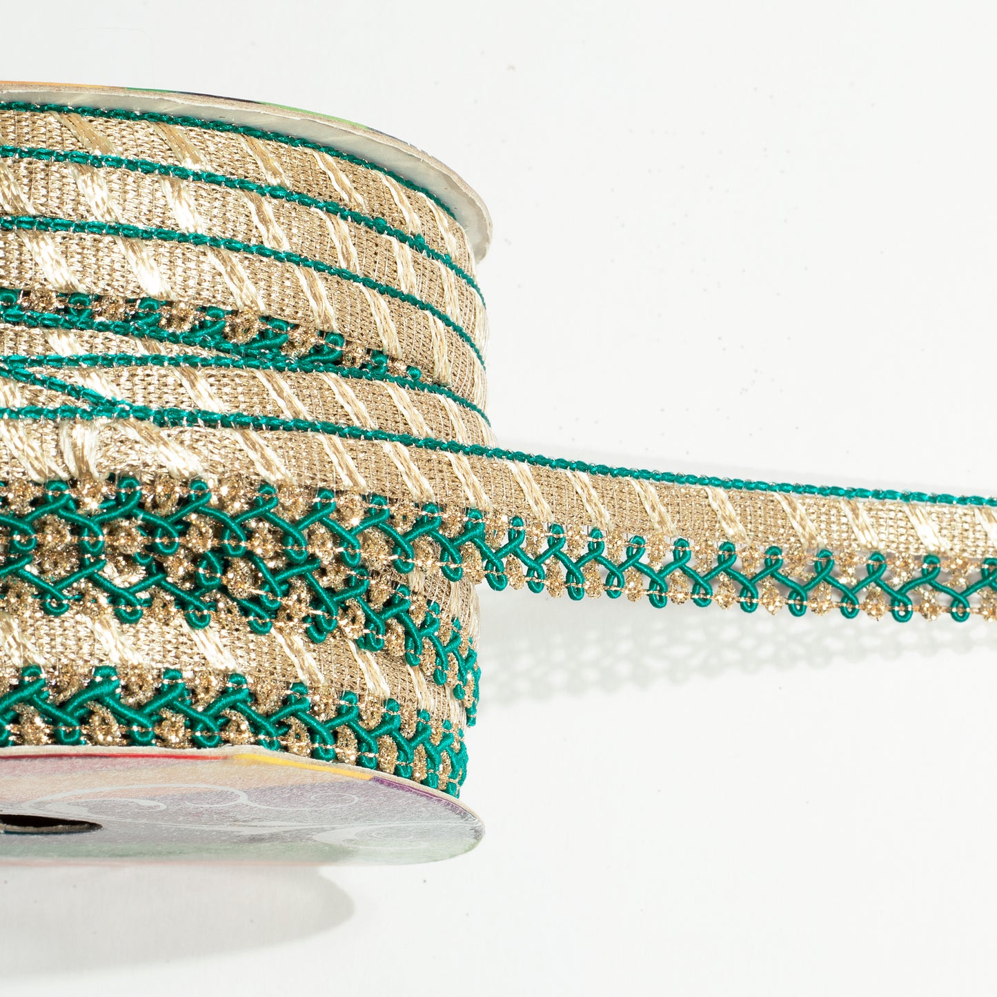 Turquoise Resham Twist in Golden Zari Lace (18 Mtr)