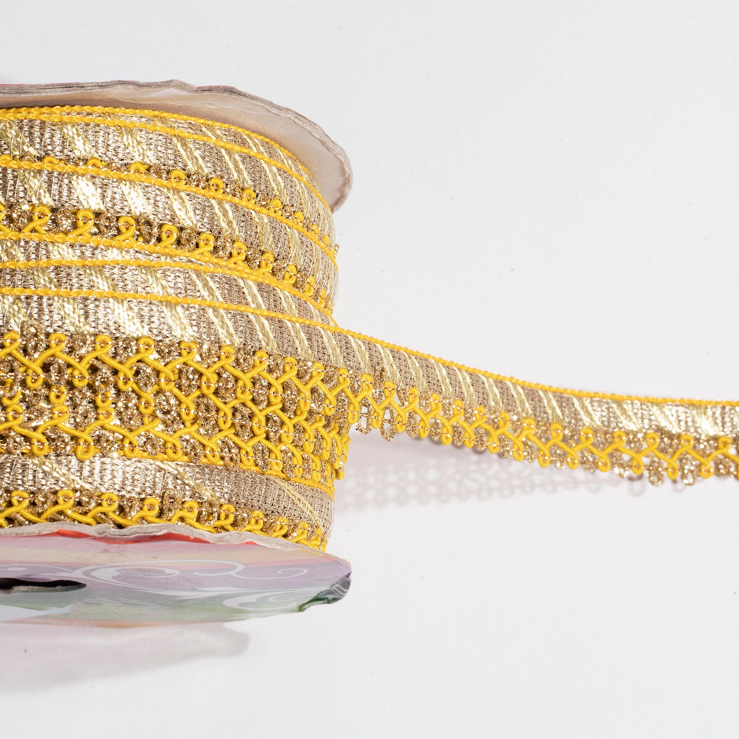 Yellow Resham Twist in Golden Zari Lace (18 Mtr)