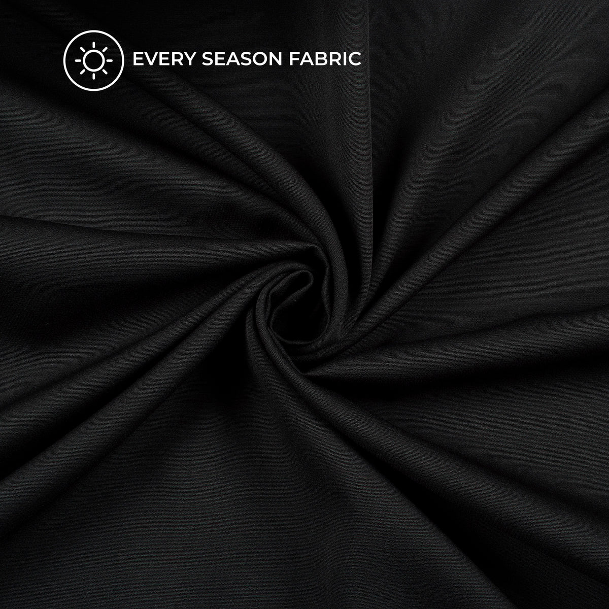Black Plain Banana Crepe Fabric (Width 58 Inches)