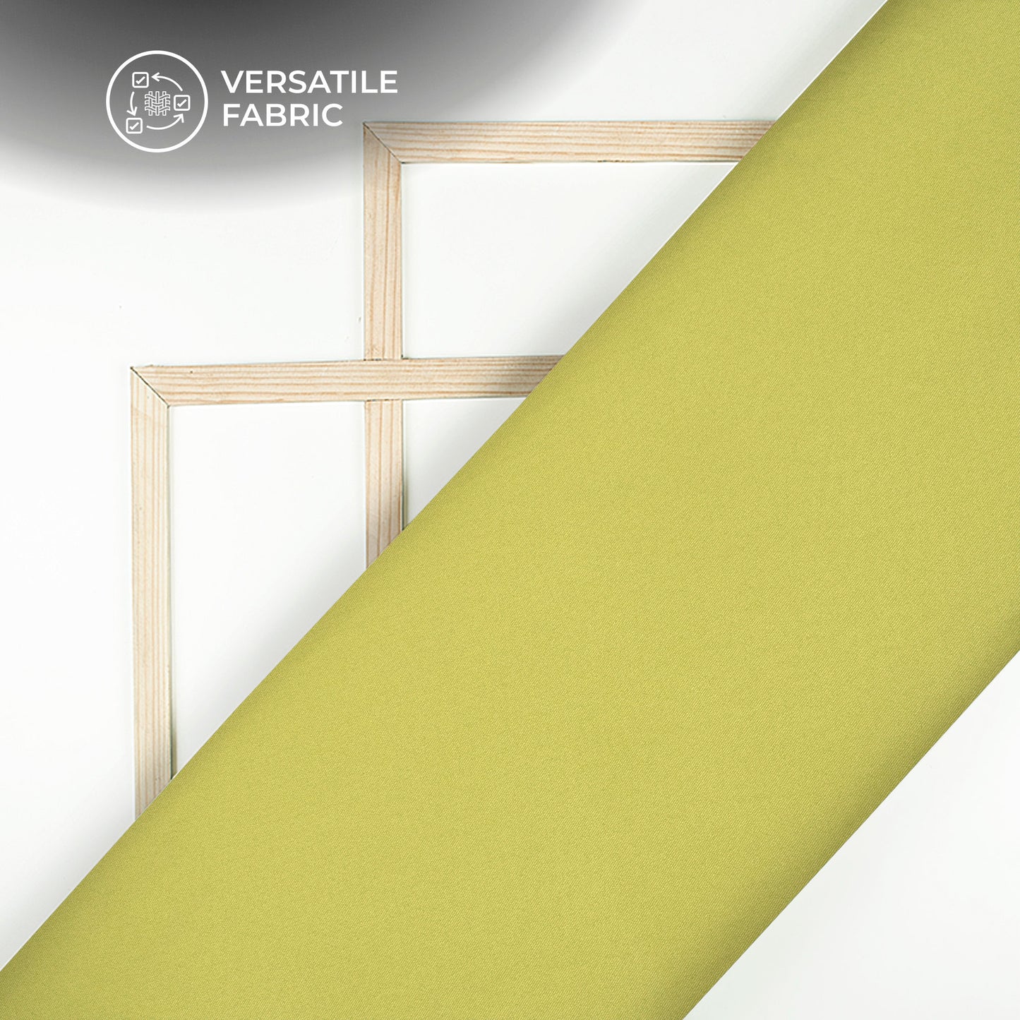 Chartreuse Yellow Plain Banana Crepe Fabric (Width 58 Inches)
