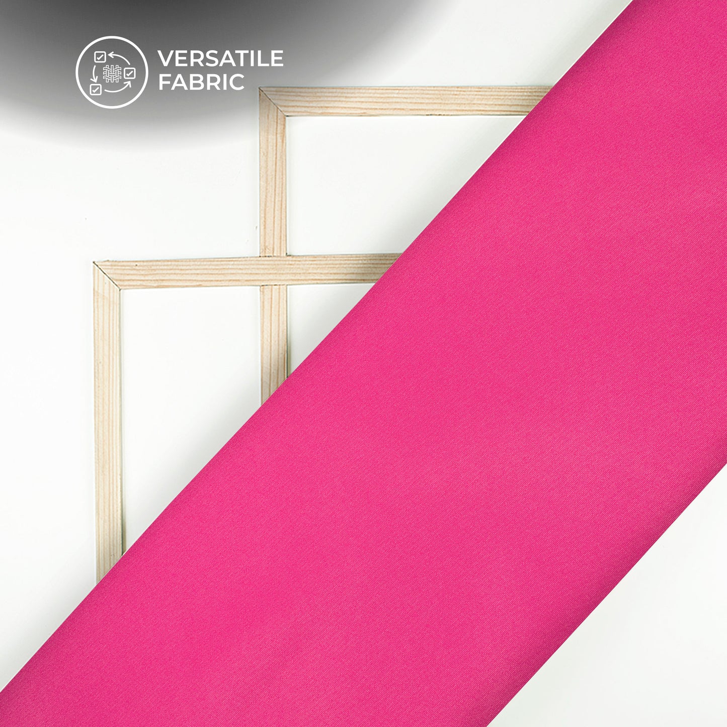 Bright Pink Plain Banana Crepe Fabric (Width 58 Inches)