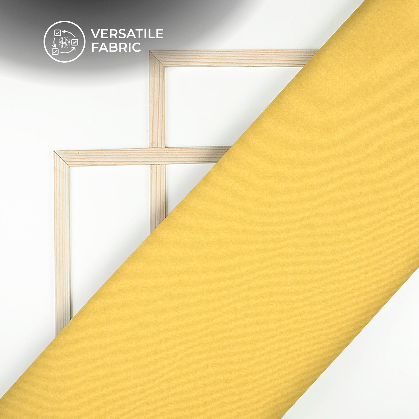 Yellow Plain Banana Crepe Fabric (Width 58 Inches)