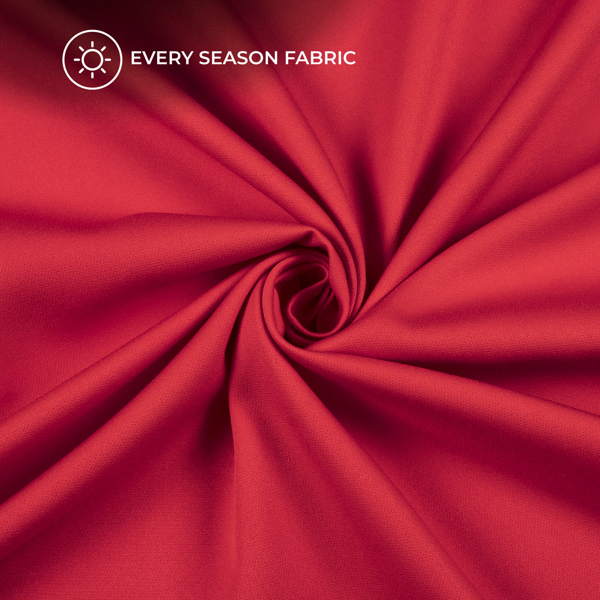 Red Plain Banana Crepe Fabric (Width 58 Inches)