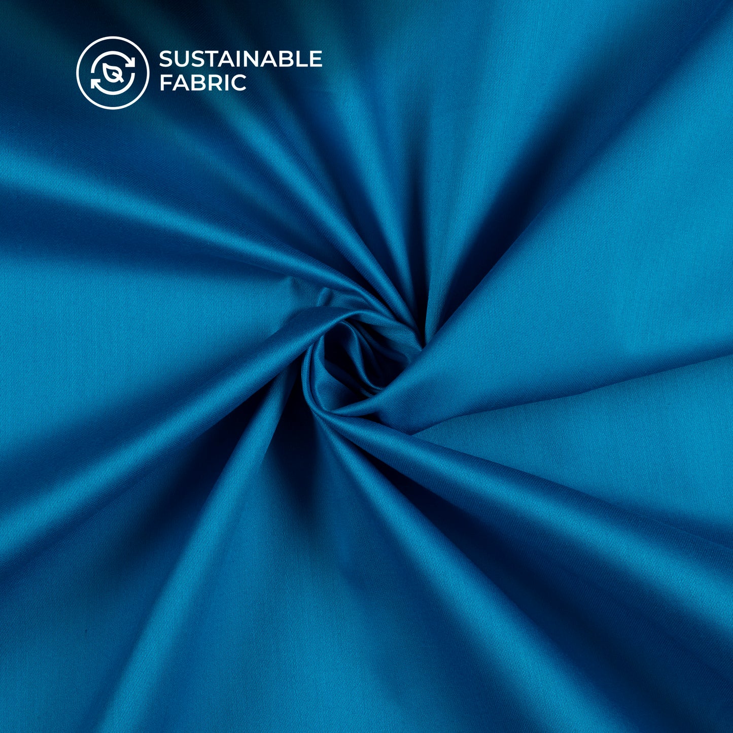 Azure Blue Plain Glazed Cotton Fabric