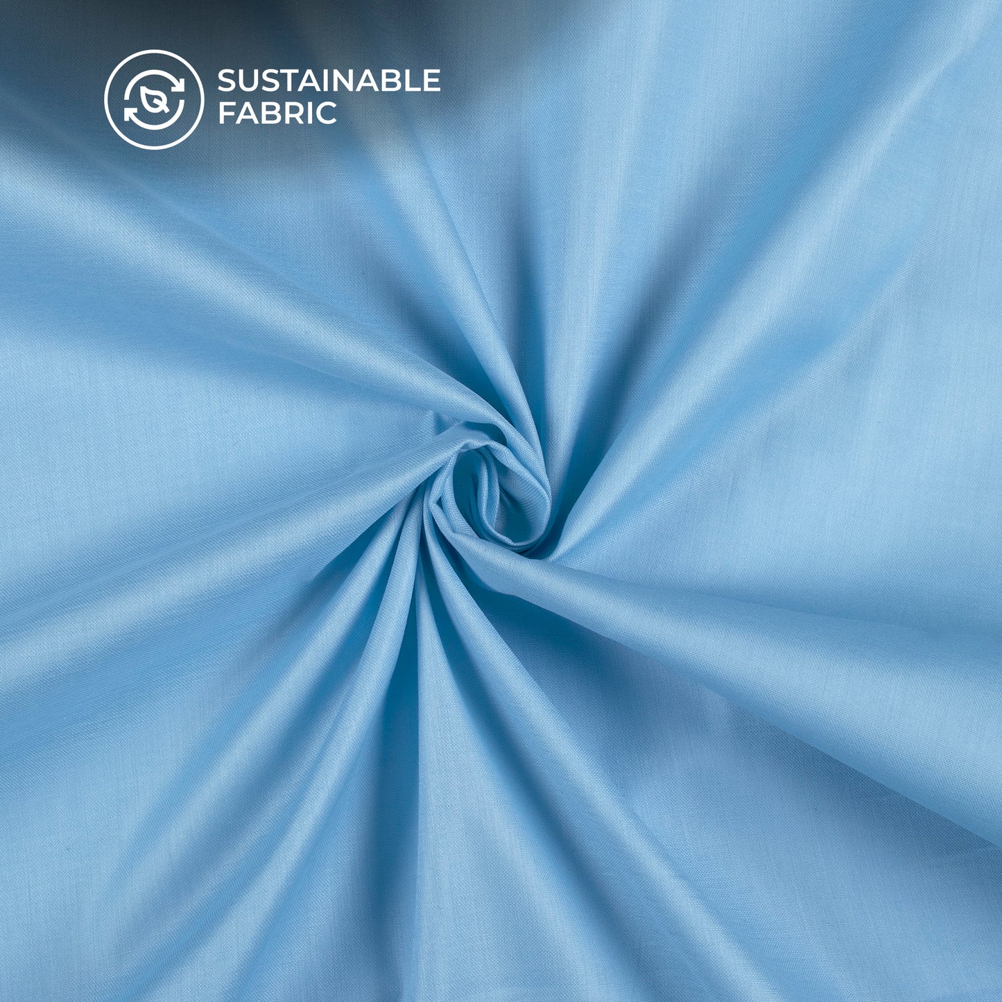 Sky Blue Plain Glazed Cotton Fabric