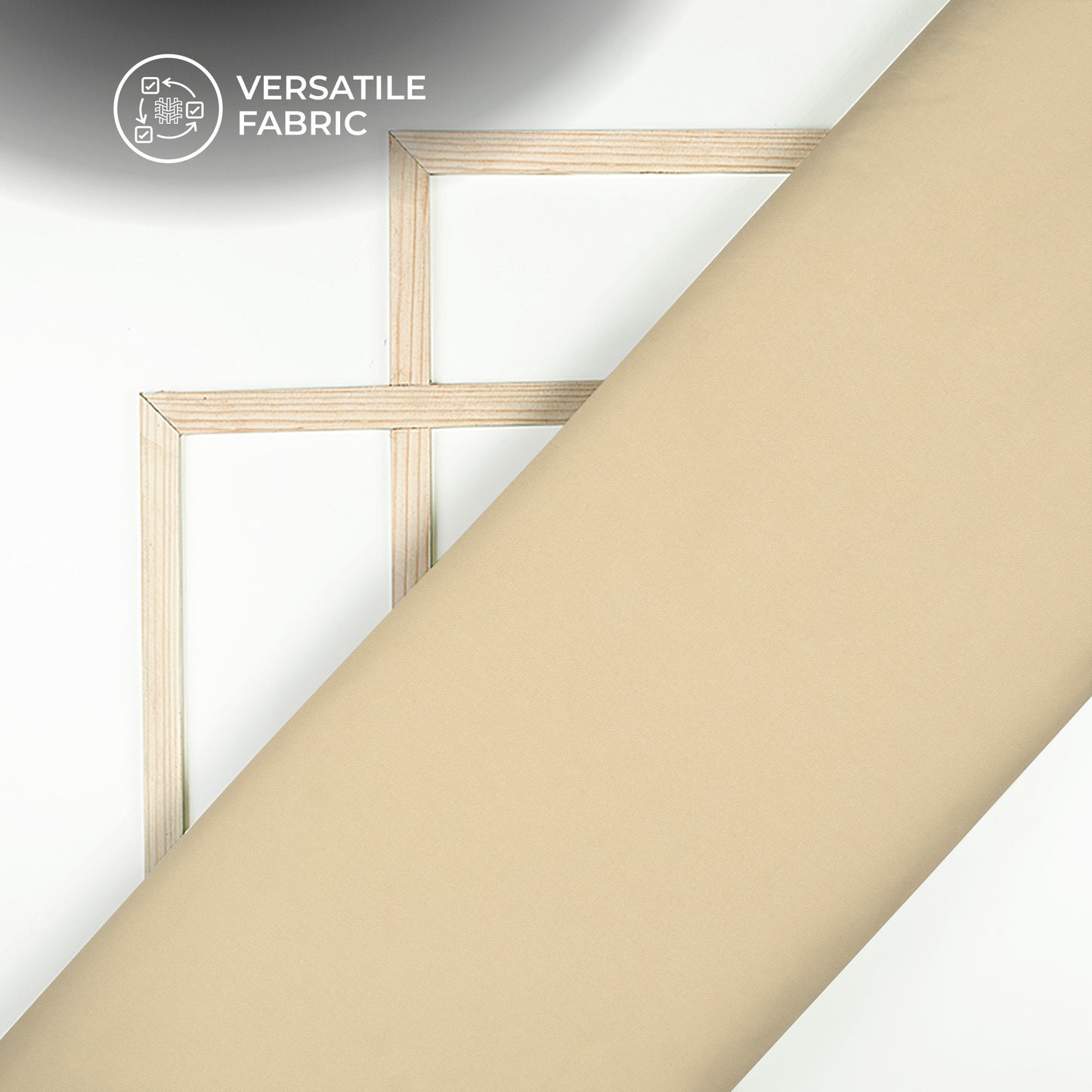 Oat Beige Plain Flexi Lycra Fabric (Width 56 Inches)