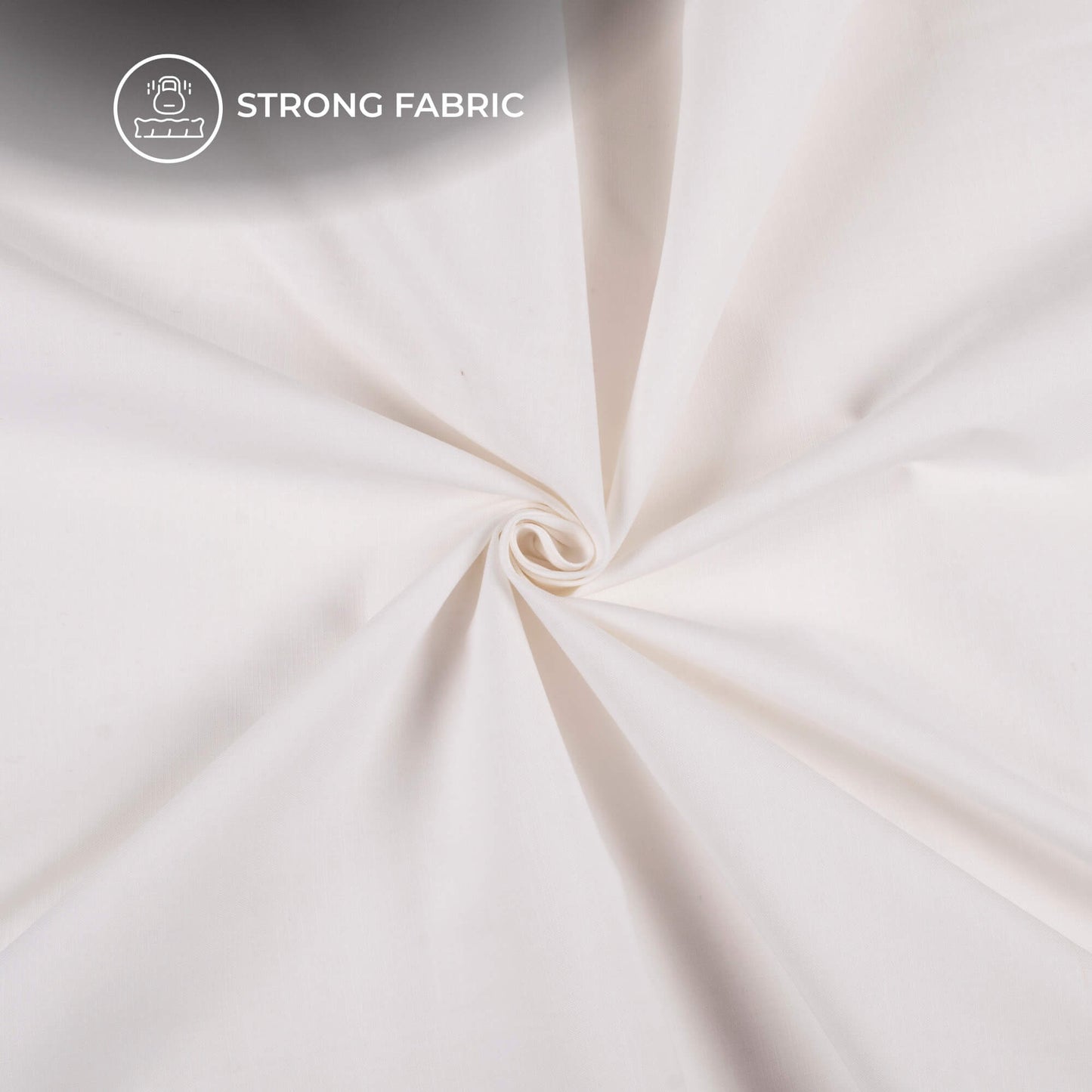 White Plain Textured Linen Slub Fabric  (Width 54 Inches)
