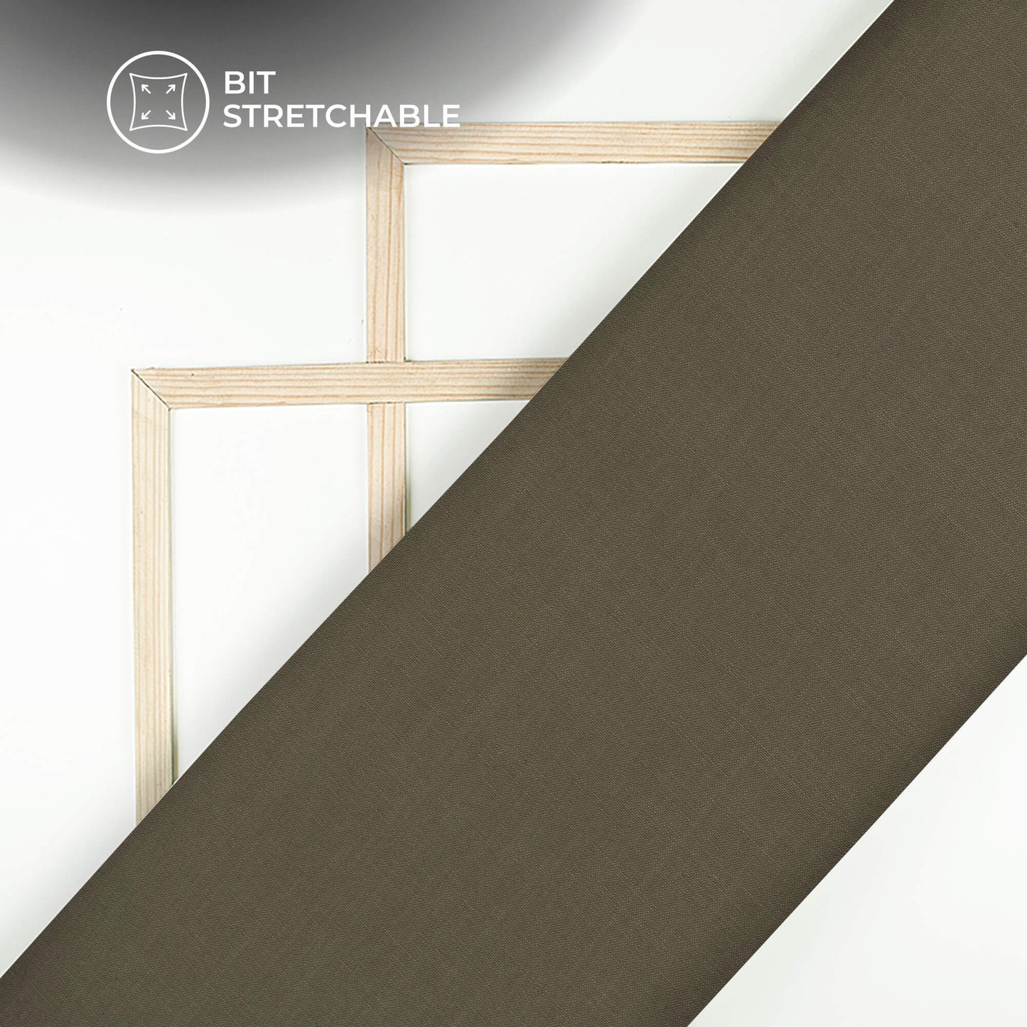 Olive Green Plain Textured Linen Slub Fabric (Width 54 Inches)