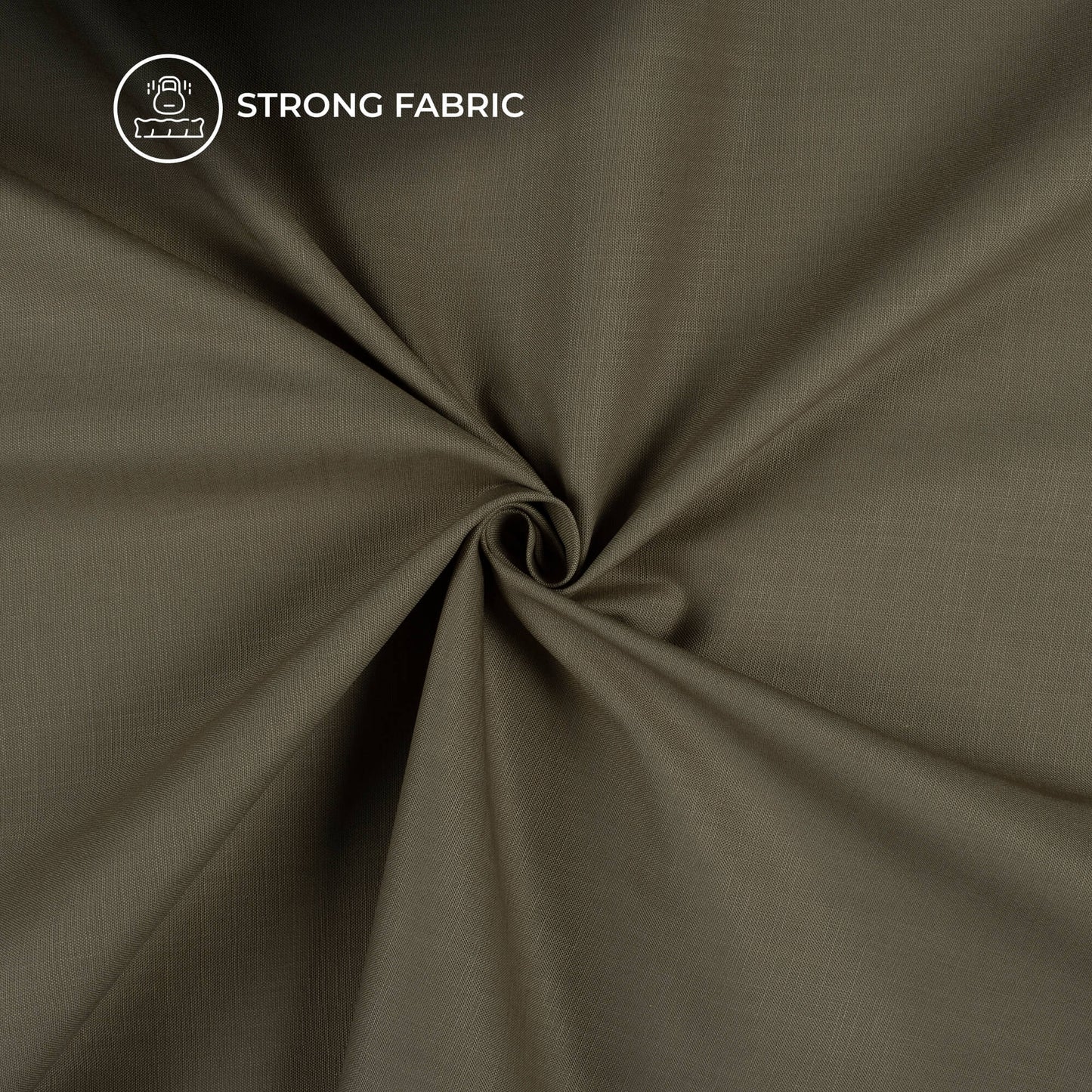 Olive Green Plain Textured Linen Slub Fabric  (Width 54 Inches)