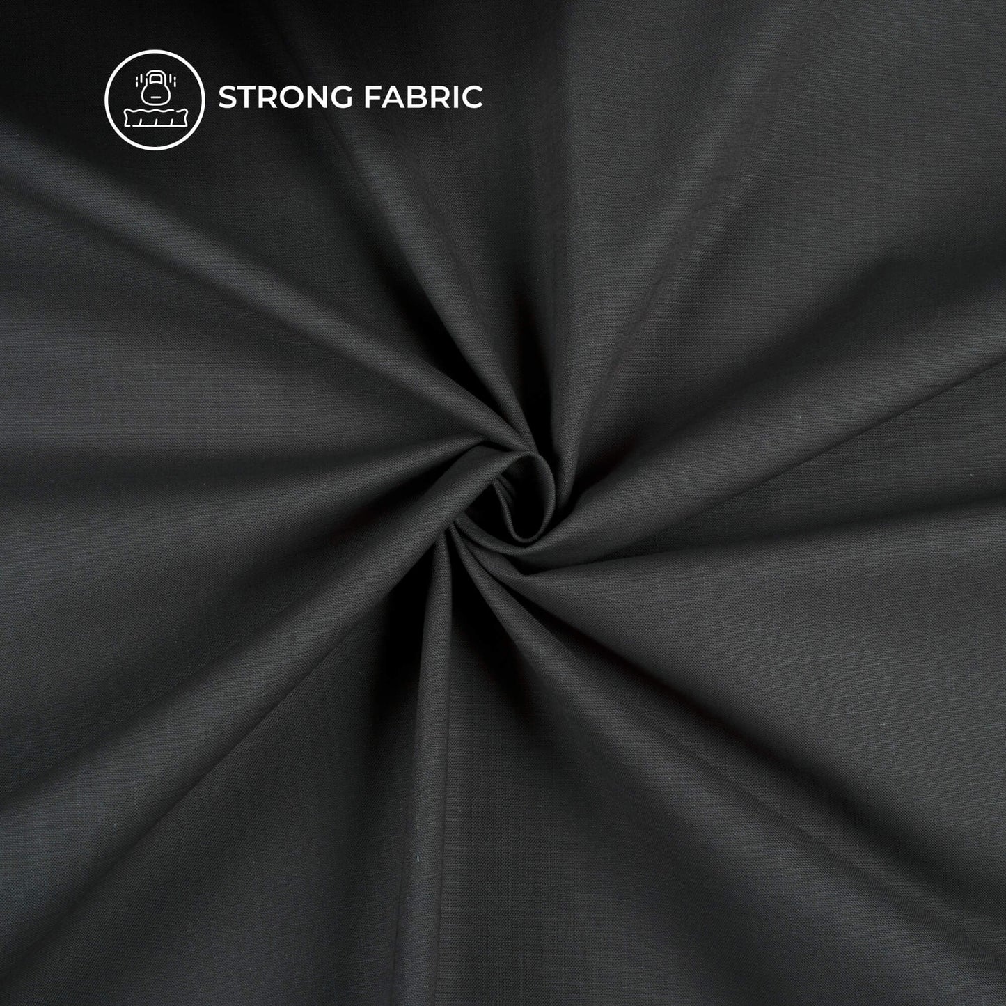 Dark Grey Plain Textured Linen Slub Fabric  (Width 54 Inches)