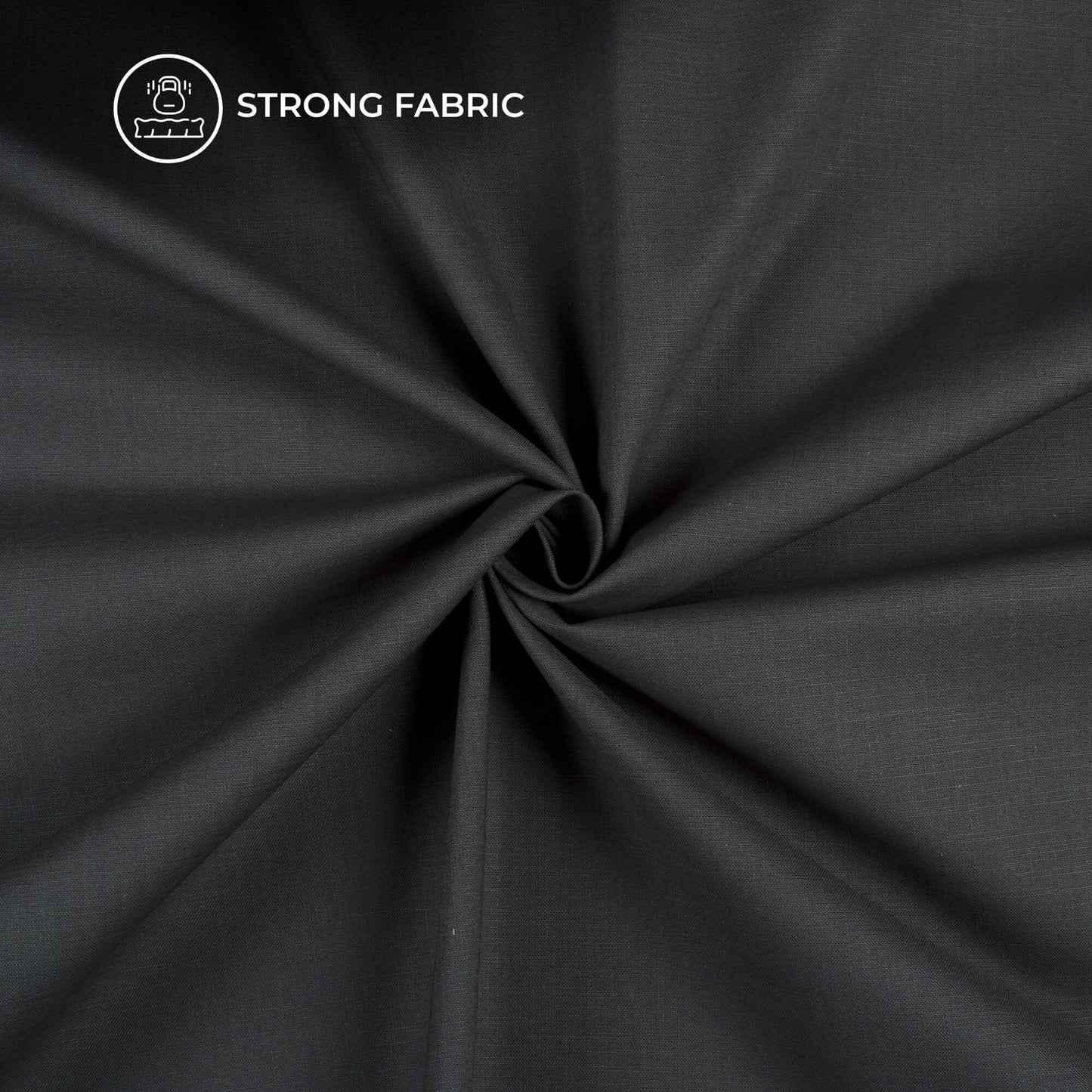 Dark Grey Plain Textured Linen Slub Fabric (Width 54 Inches)