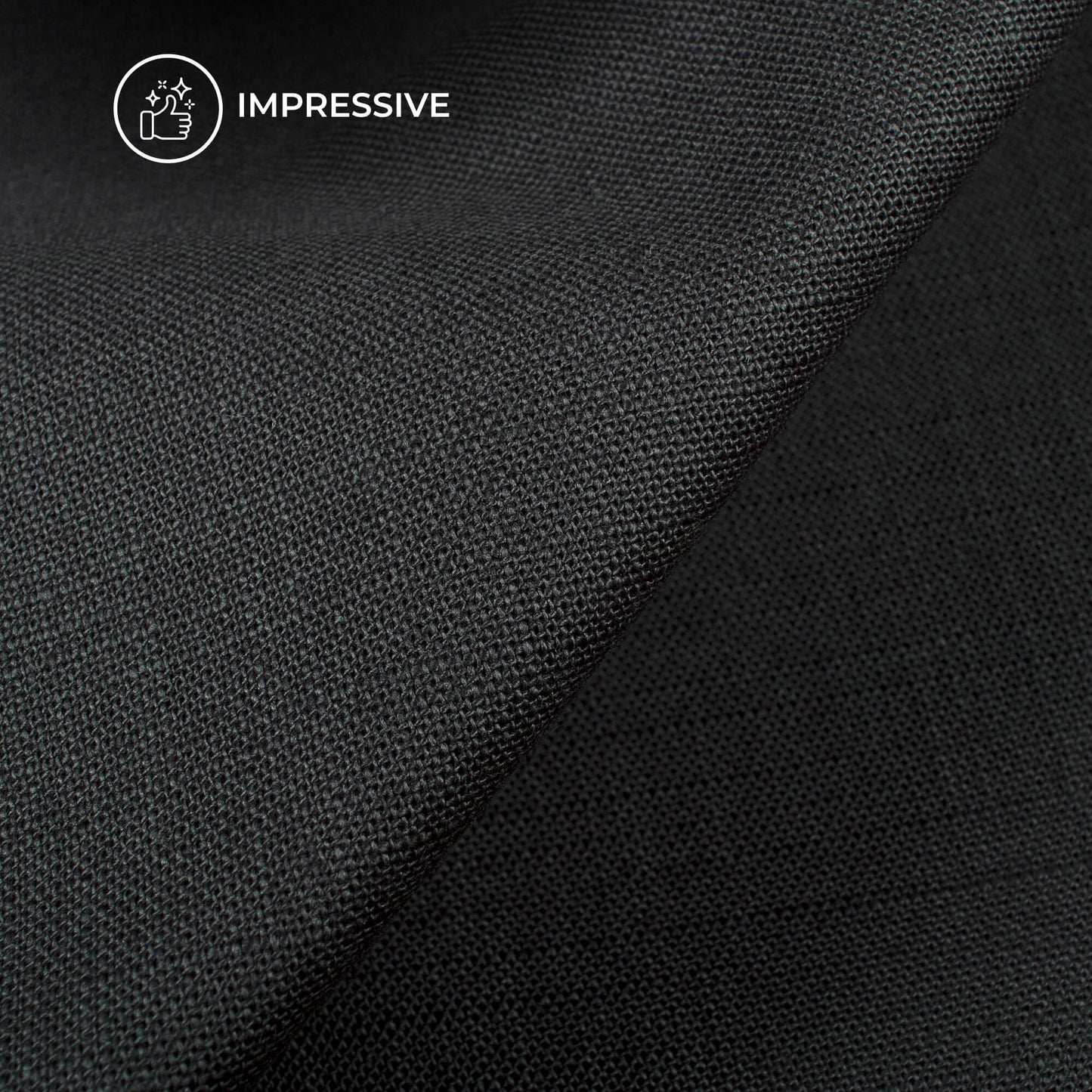 Dark Grey Plain Textured Linen Slub Fabric (Width 54 Inches)