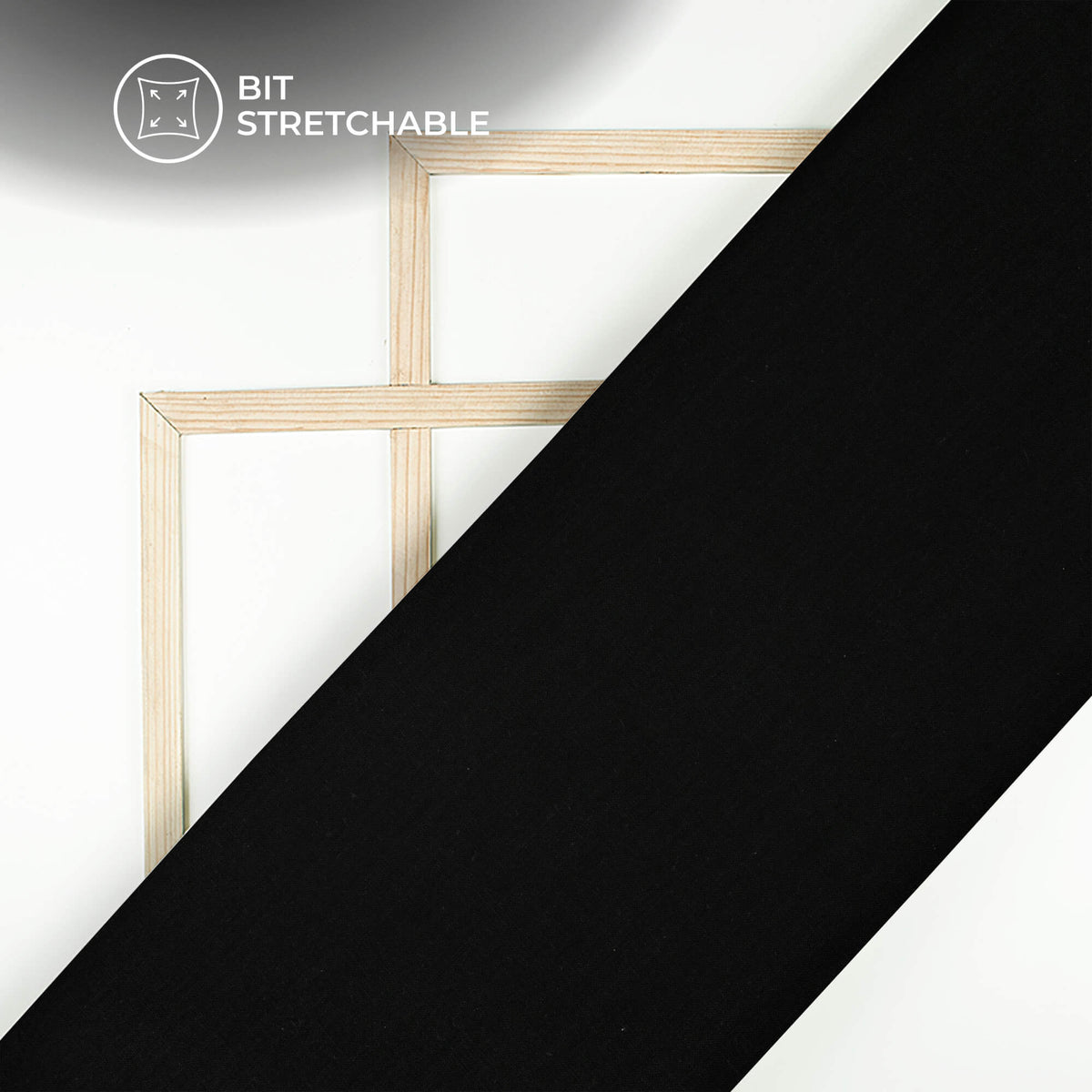 Black Plain Textured Linen Slub Fabric  (Width 54 Inches)