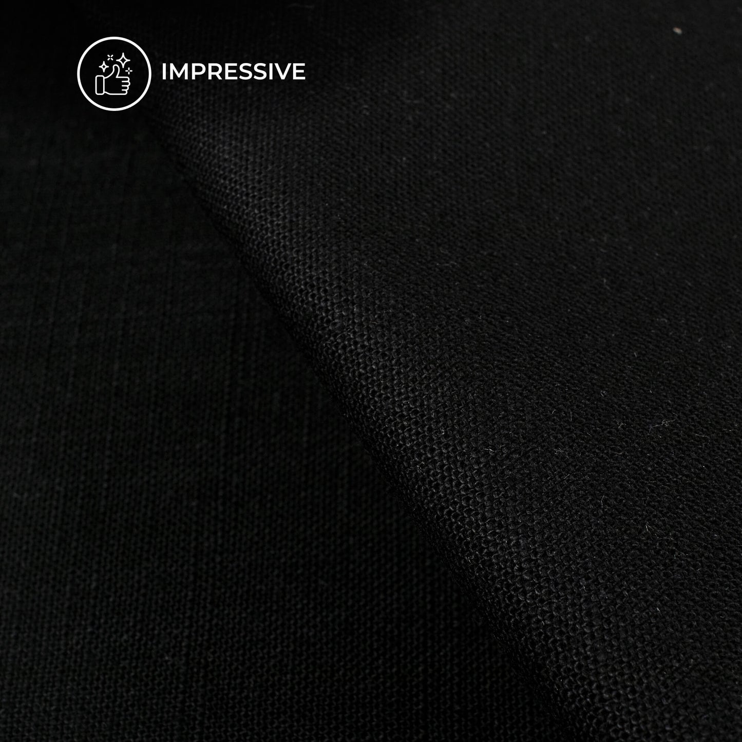 Black Plain Textured Linen Slub Fabric  (Width 54 Inches)