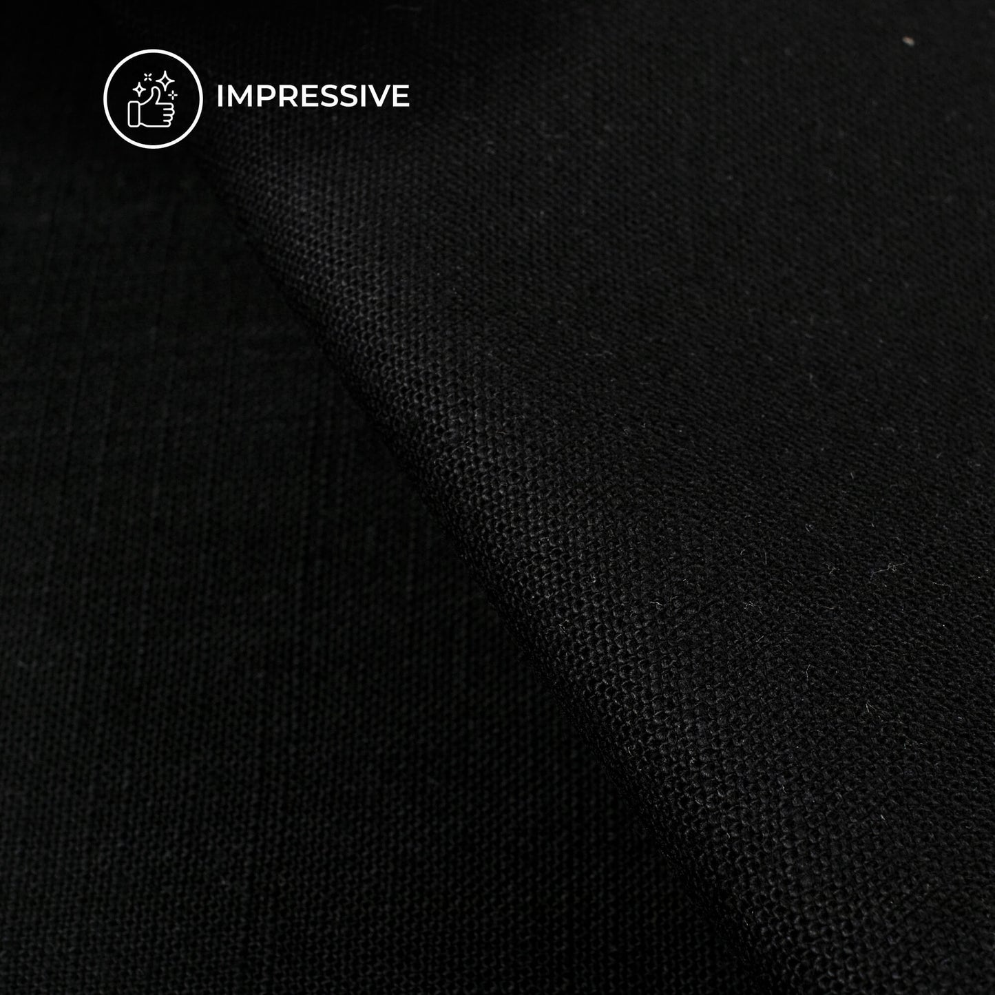 Black Plain Textured Linen Slub Fabric (Width 54 Inches)