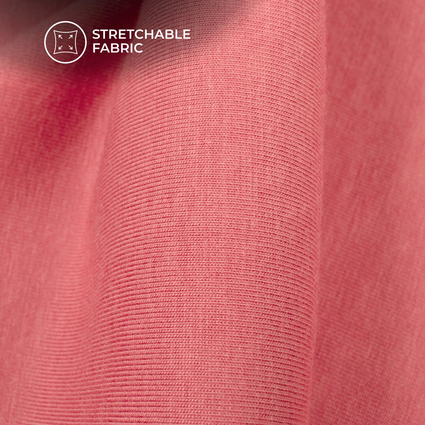 Watermelon Pink Stratched Modal Cotton Lycra Fabric (Width 70 Inches)
