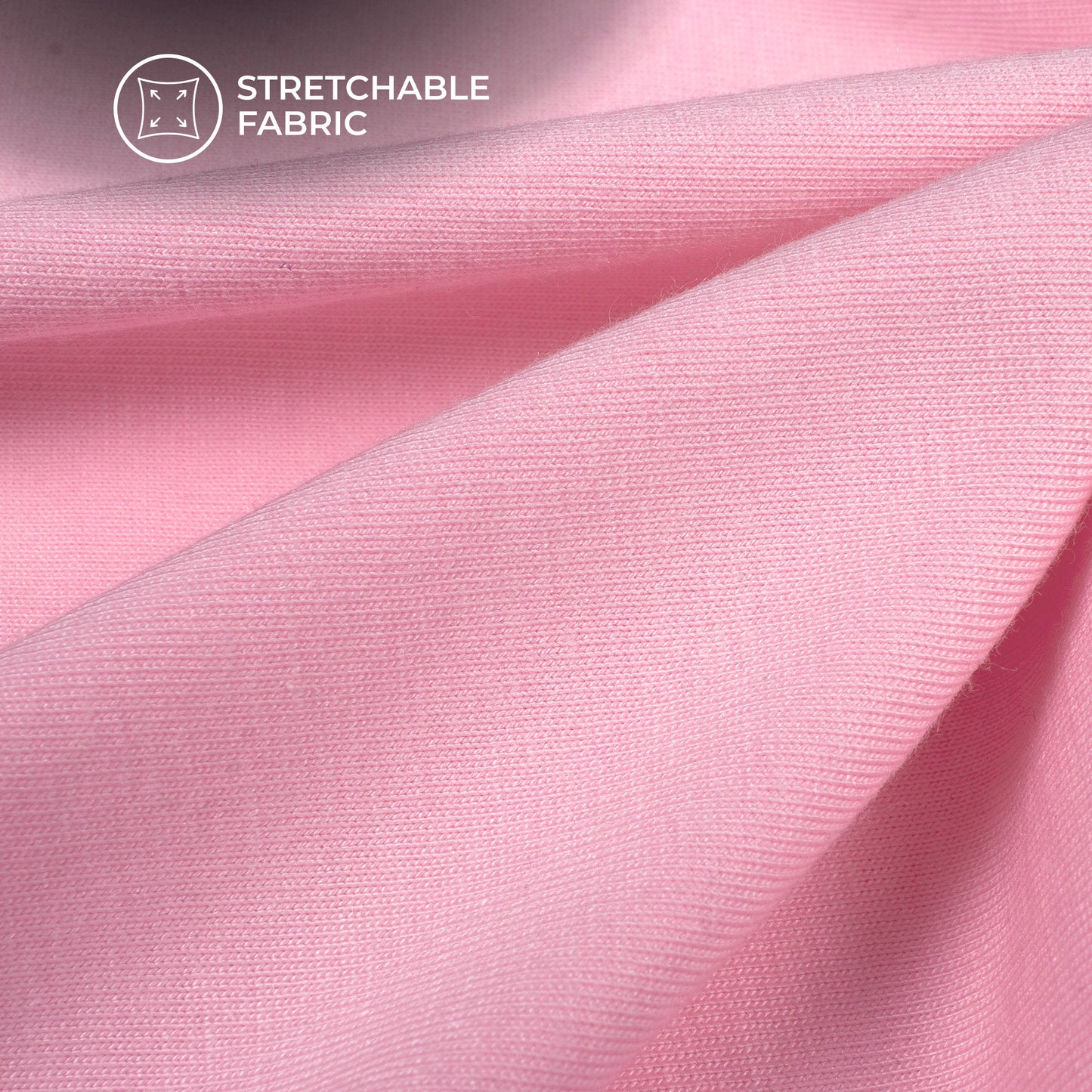 Pink Stratched Modal Cotton Lycra Fabric (Width 70 Inches)