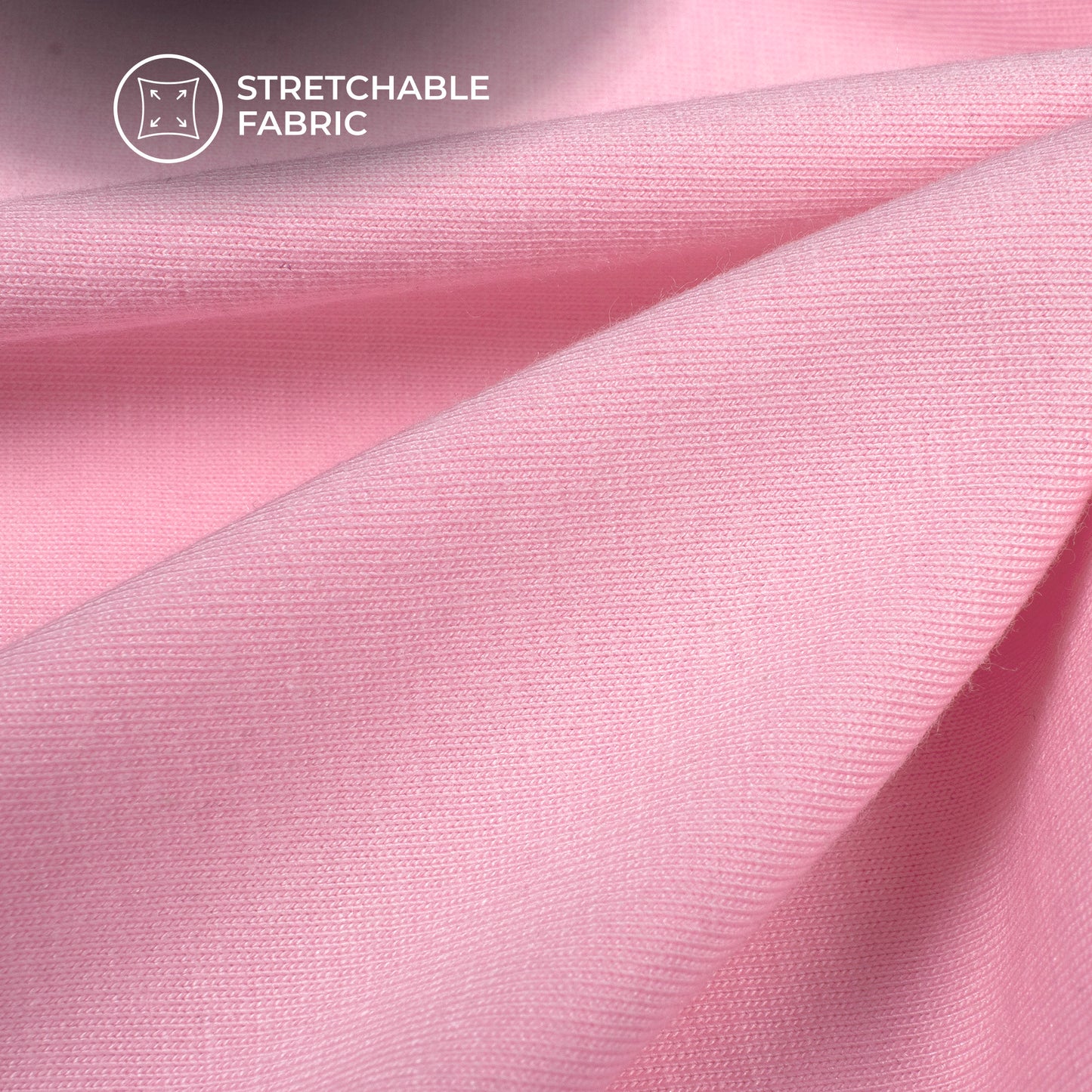 Pink Stratched Modal Cotton Lycra Fabric (Width 70 Inches)