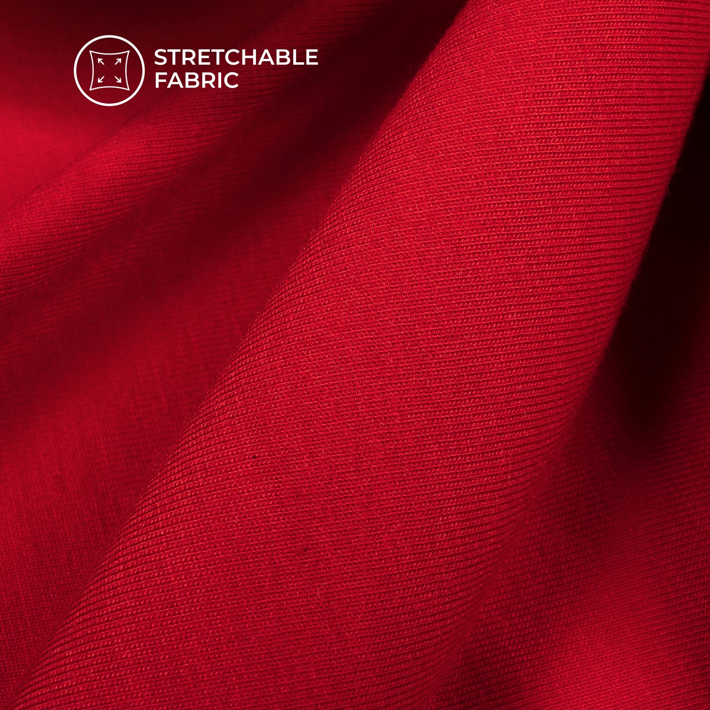 Red Stratched Modal Cotton Lycra Fabric (Width 70 Inches)