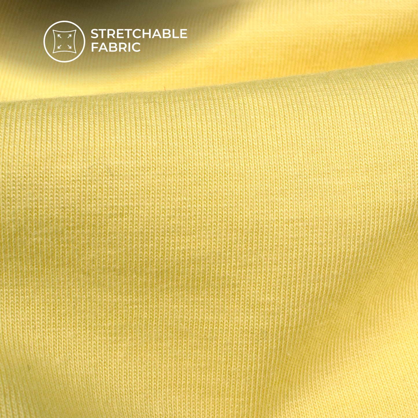 Daffodil Yellow Stratched Modal Cotton Lycra Fabric (Width 70 Inches)
