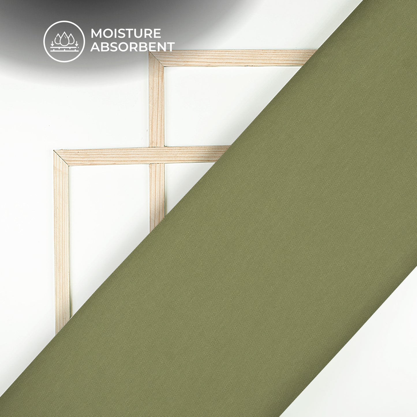 Fern Green Plain Stretch Cotton Fabric(Width 96 Inches)