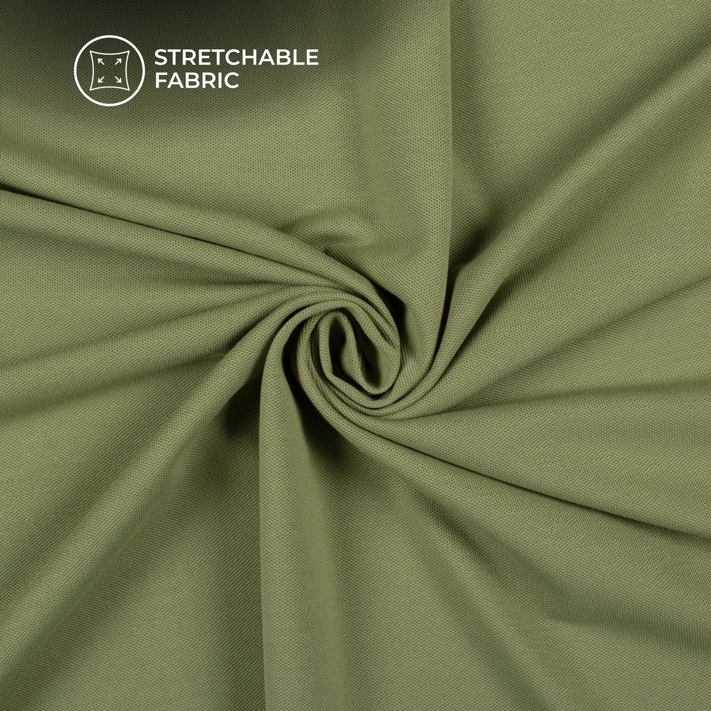 Fern Green Plain Stretch Cotton Fabric(Width 86 Inches)