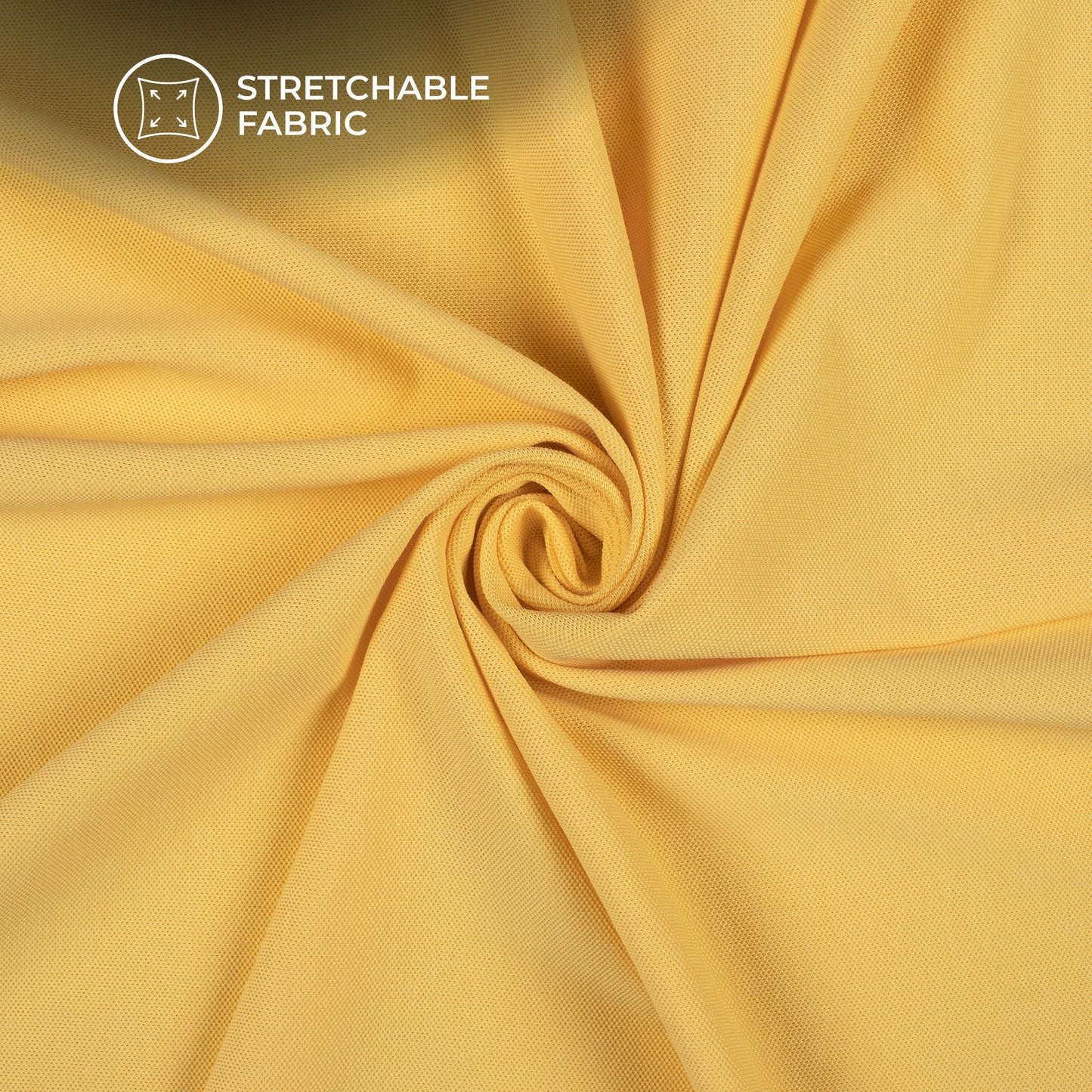 Daffodil Yellow Plain Stretch Cotton Fabric(Width 86 Inches)