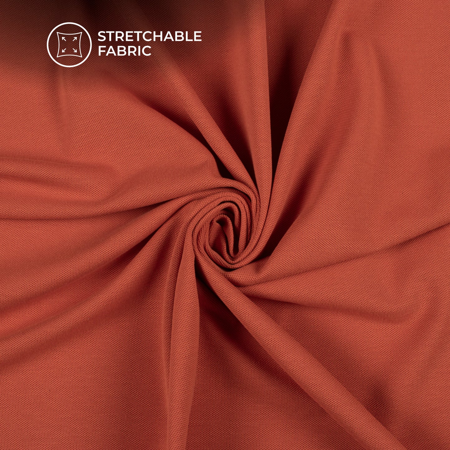 Burnt Orange Plain Stretch Cotton Fabric(Width 96 Inches)