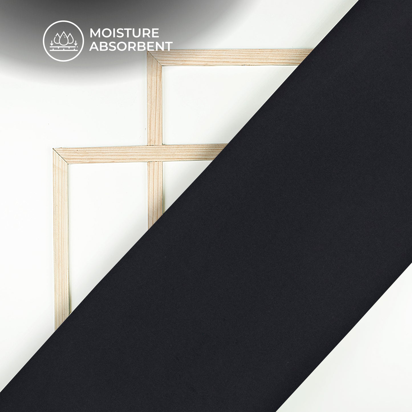 Navy Blue Plain Stretch Cotton Fabric(Width 86 Inches)