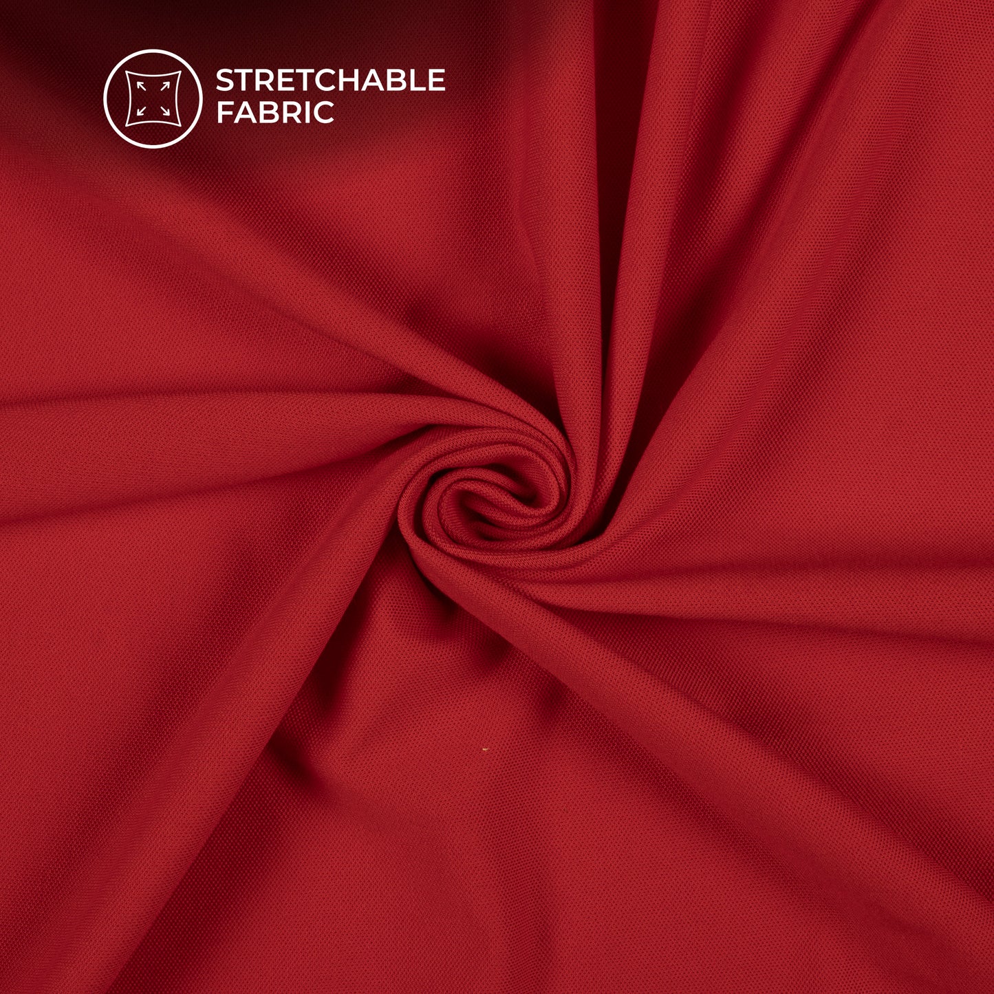 Red Plain Stretch Cotton Fabric(Width 86 Inches)