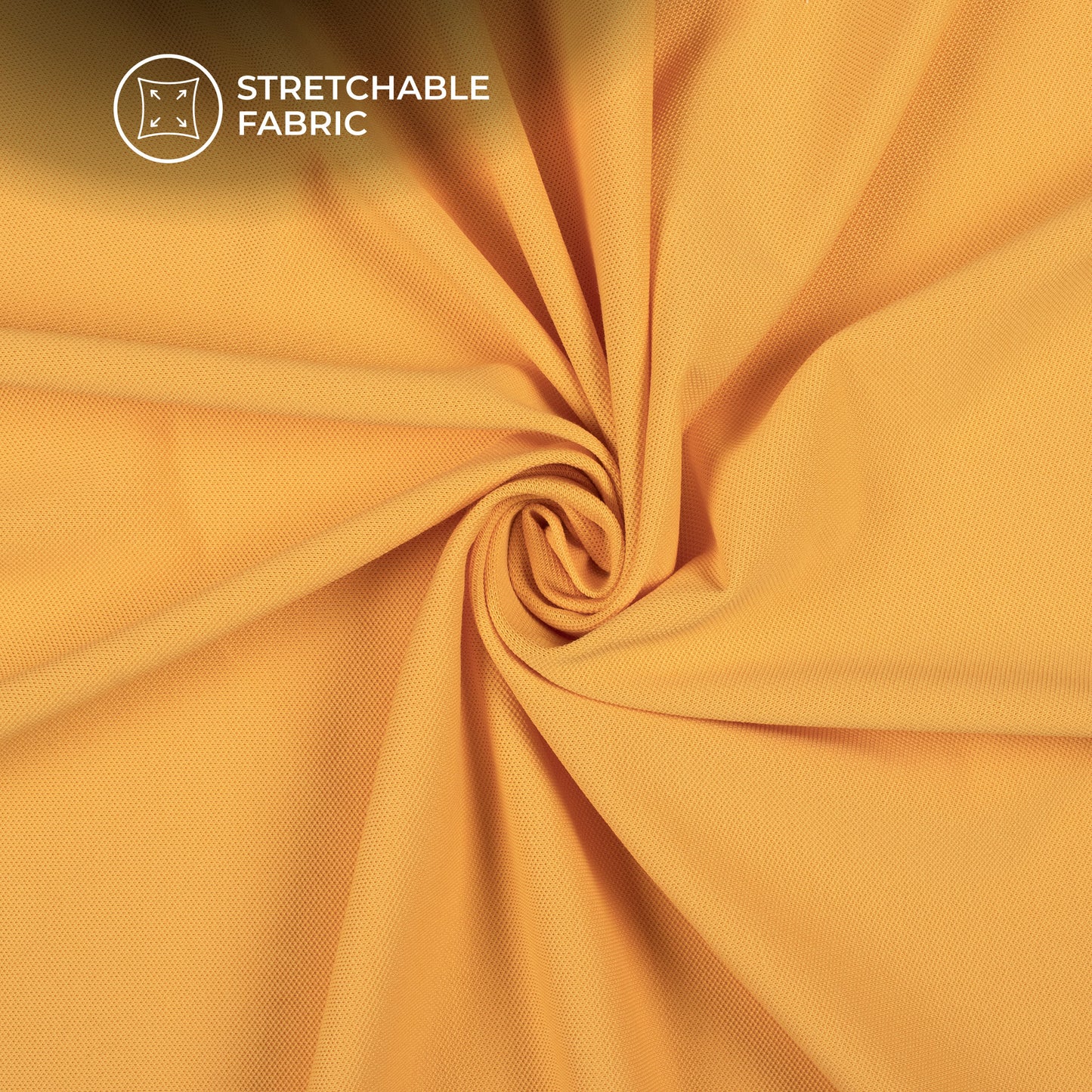 Golden Yellow Plain Stretch Cotton Fabric(Width 96 Inches)