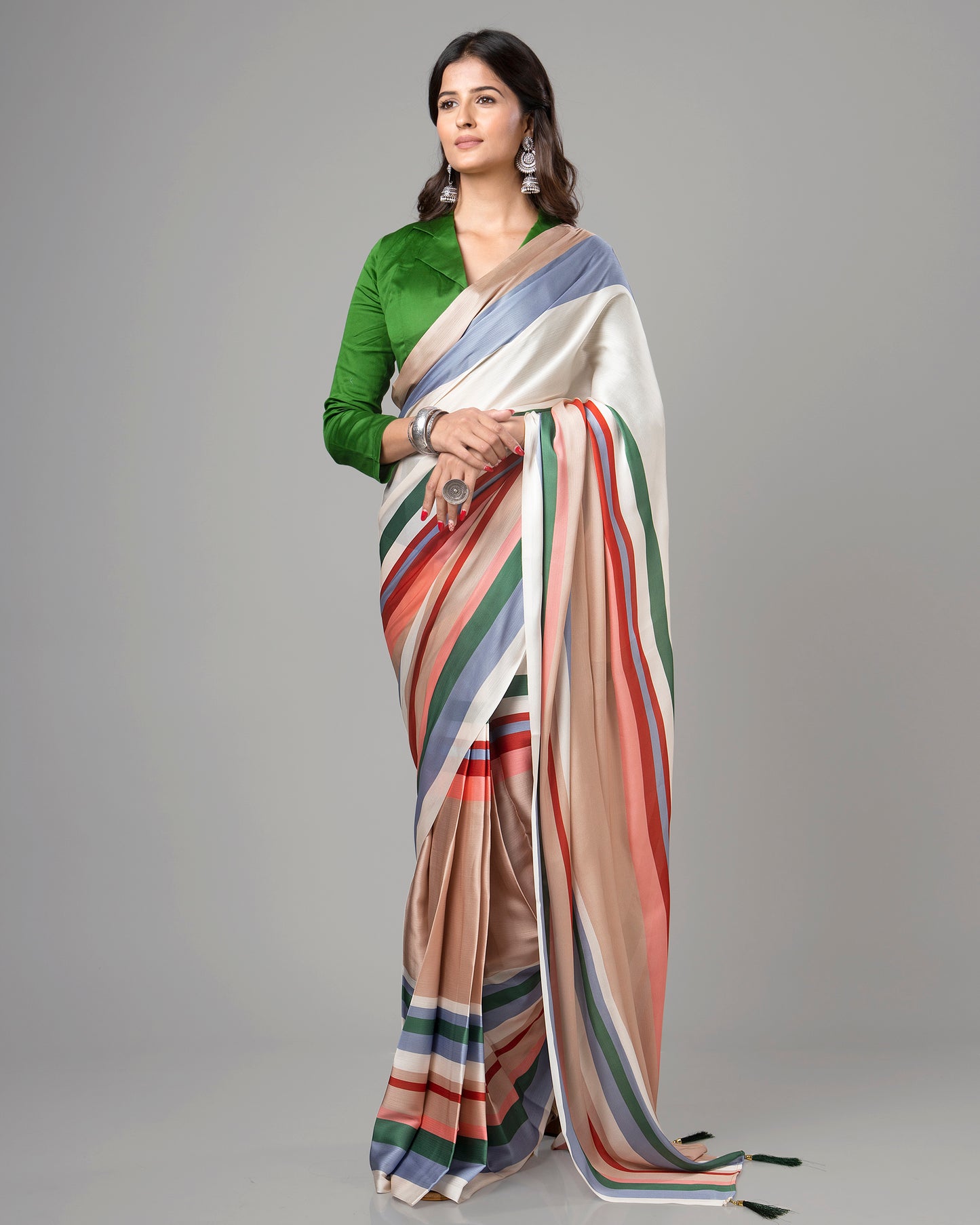 Exclusive Classic Stripes Pre-Draped Saree