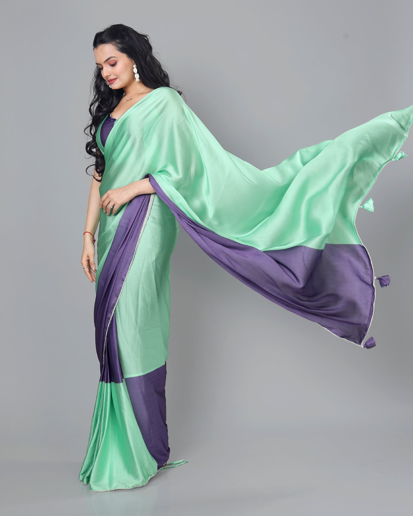 Exclusive Ombre Women's Designer Bollywood Pre-Draped Saree