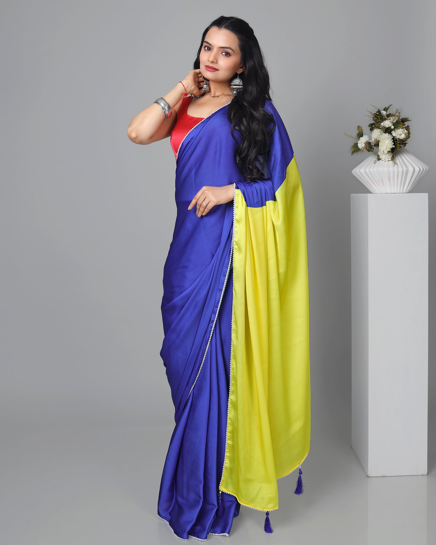 Exclusive Ombre Women's Designer Bollywood Pre-Draped Saree