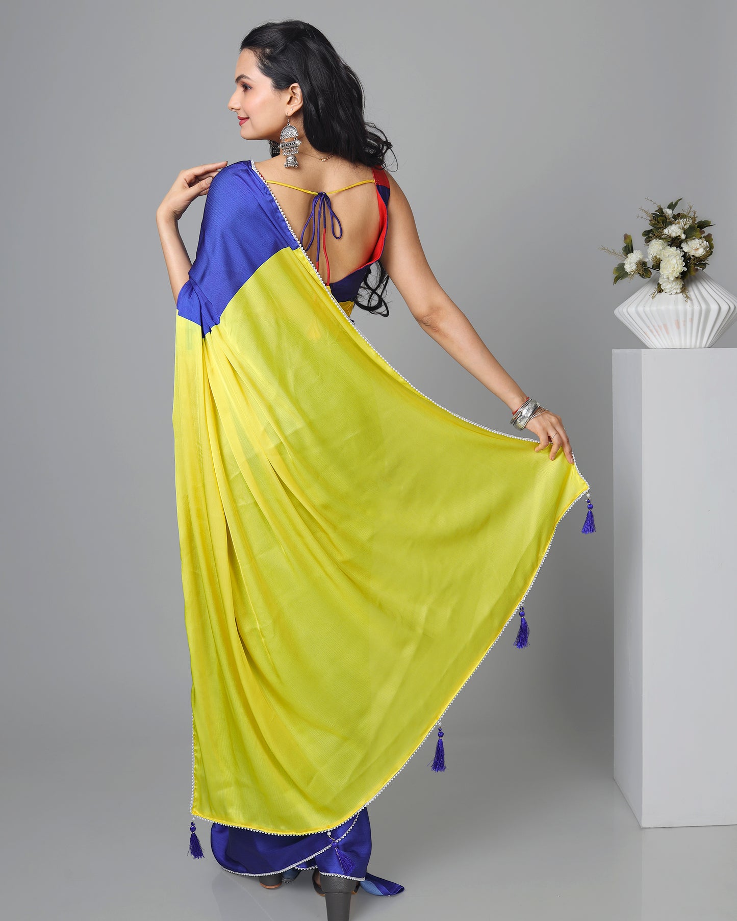 Exclusive Ombre Women's Designer Bollywood Pre-Draped Saree