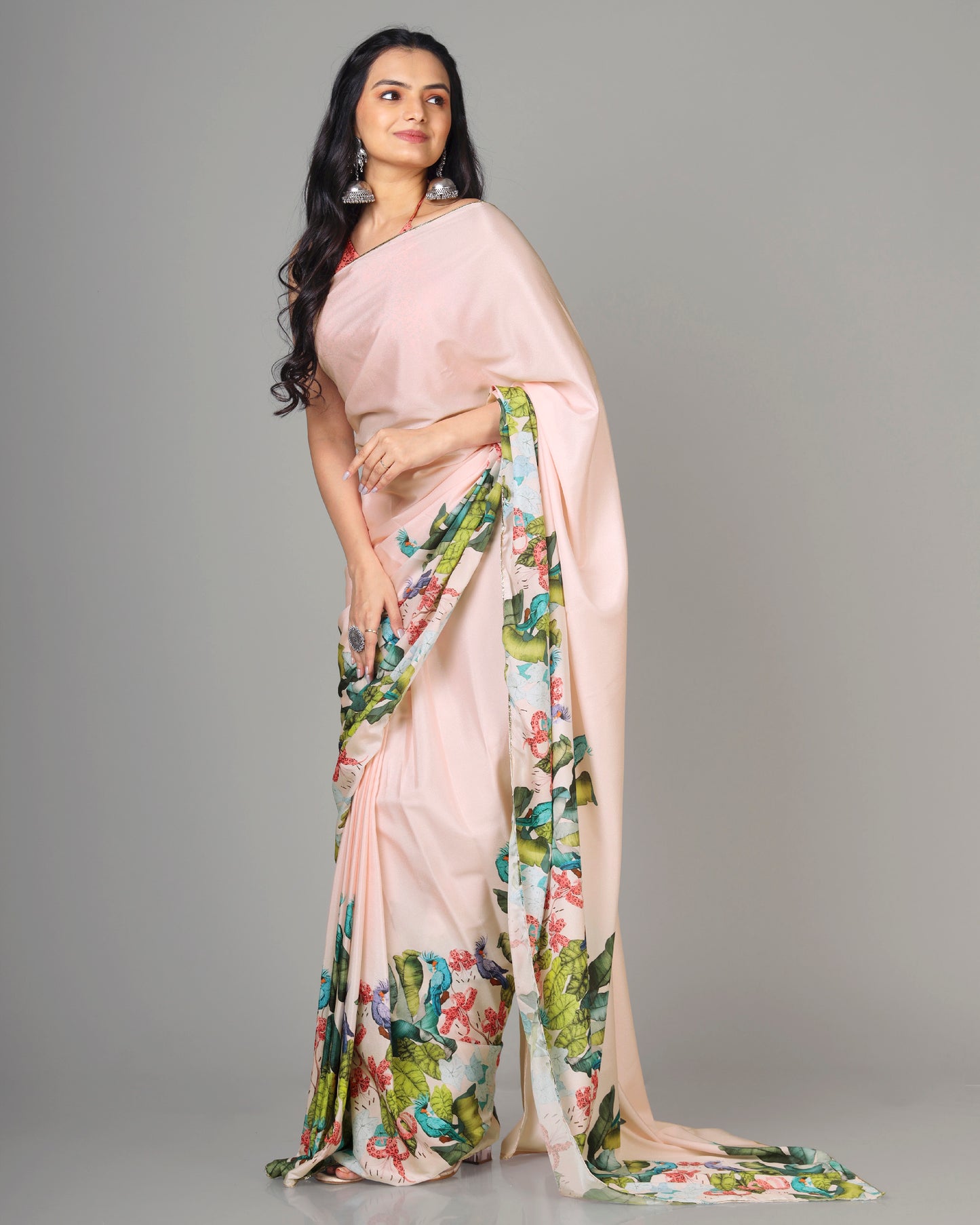 Exclusive Floral Women's Designer Bollywood Pre-Draped Saree