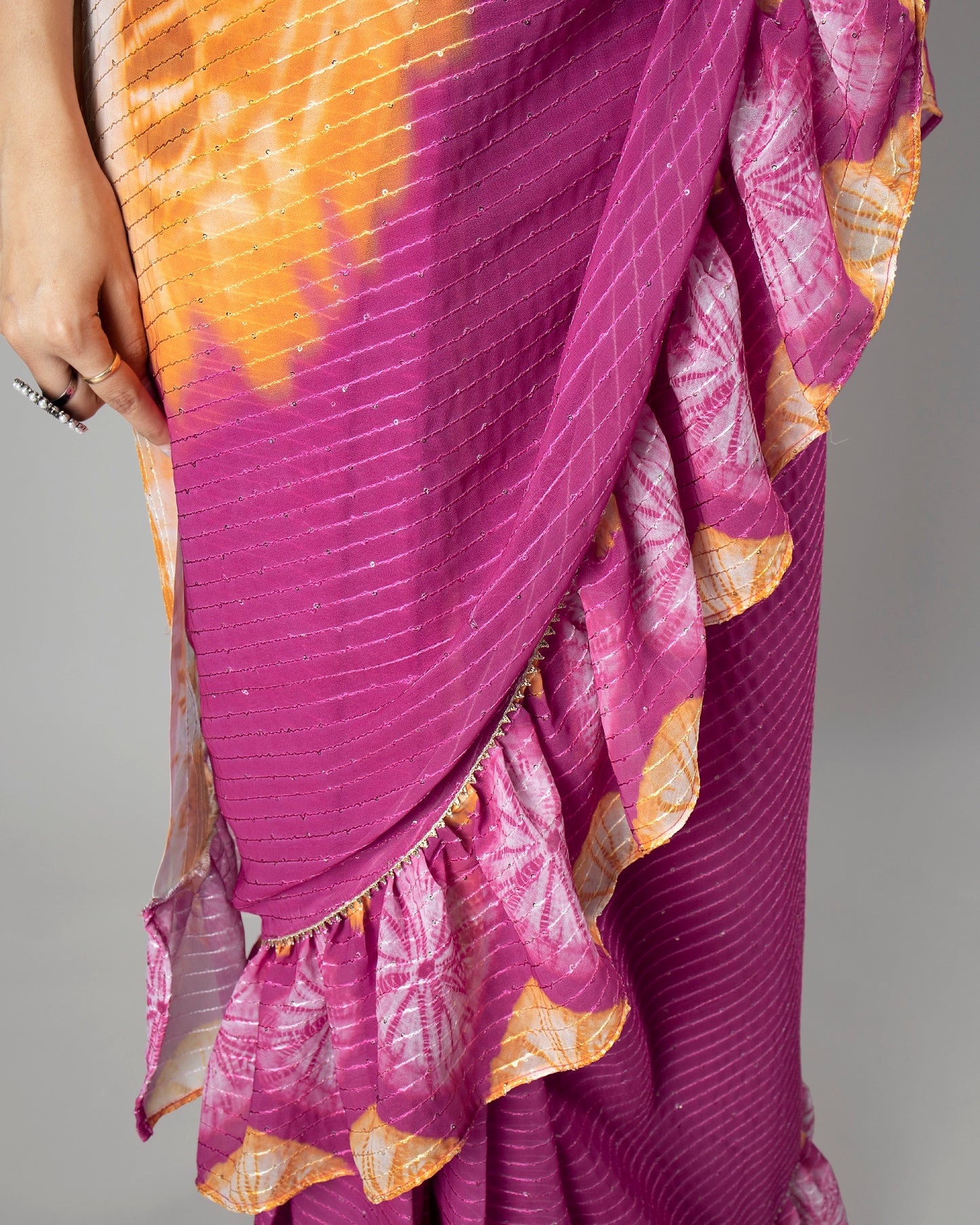 Exclusive Ruffled Designer Pre-Draped Saree