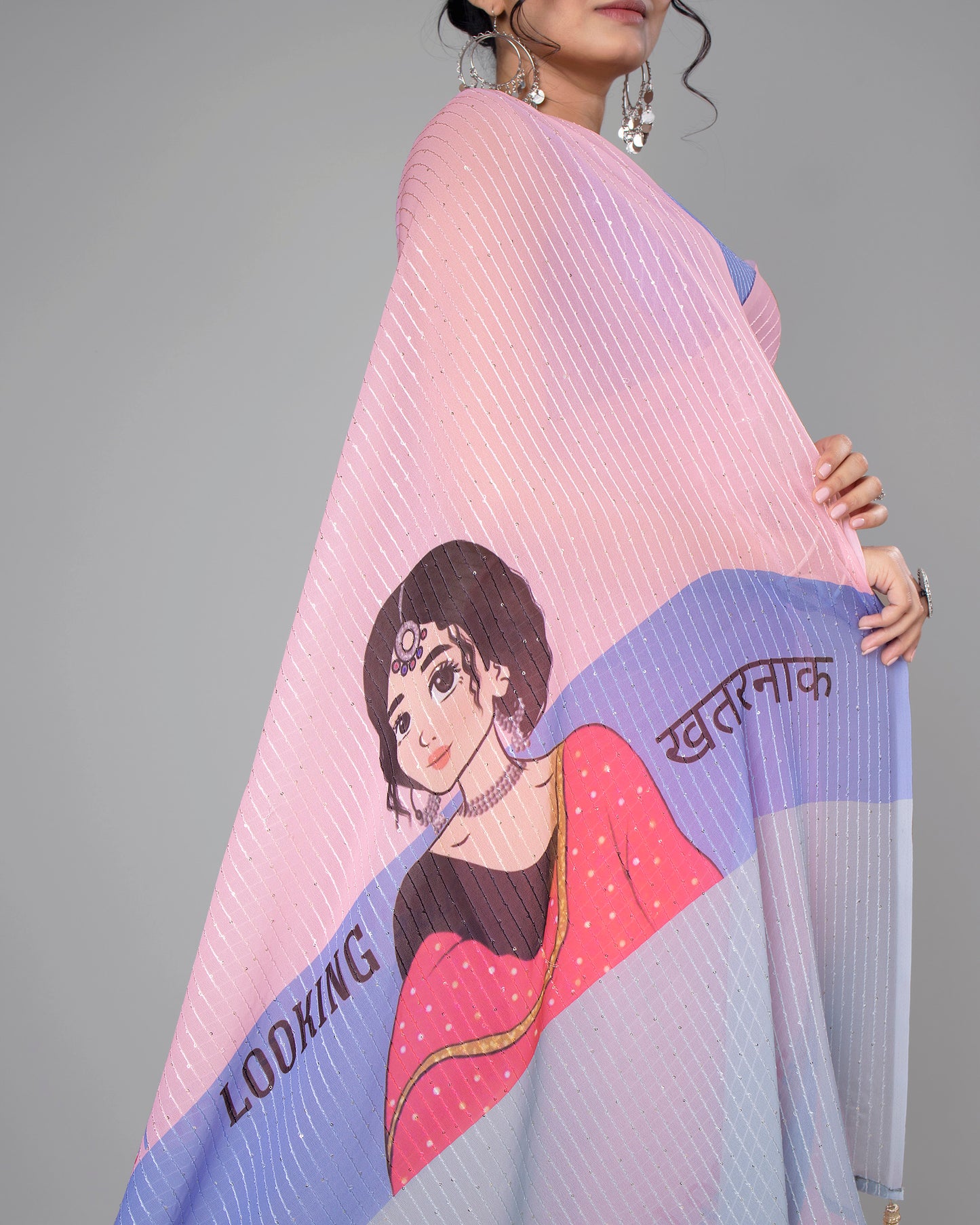 Trendy Quirky Designer Embroidery Saree