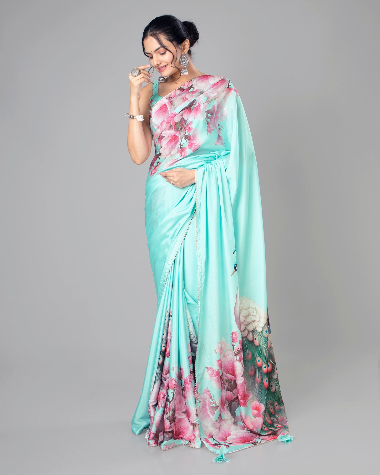 Stylish Peacock Designer Silk Saree